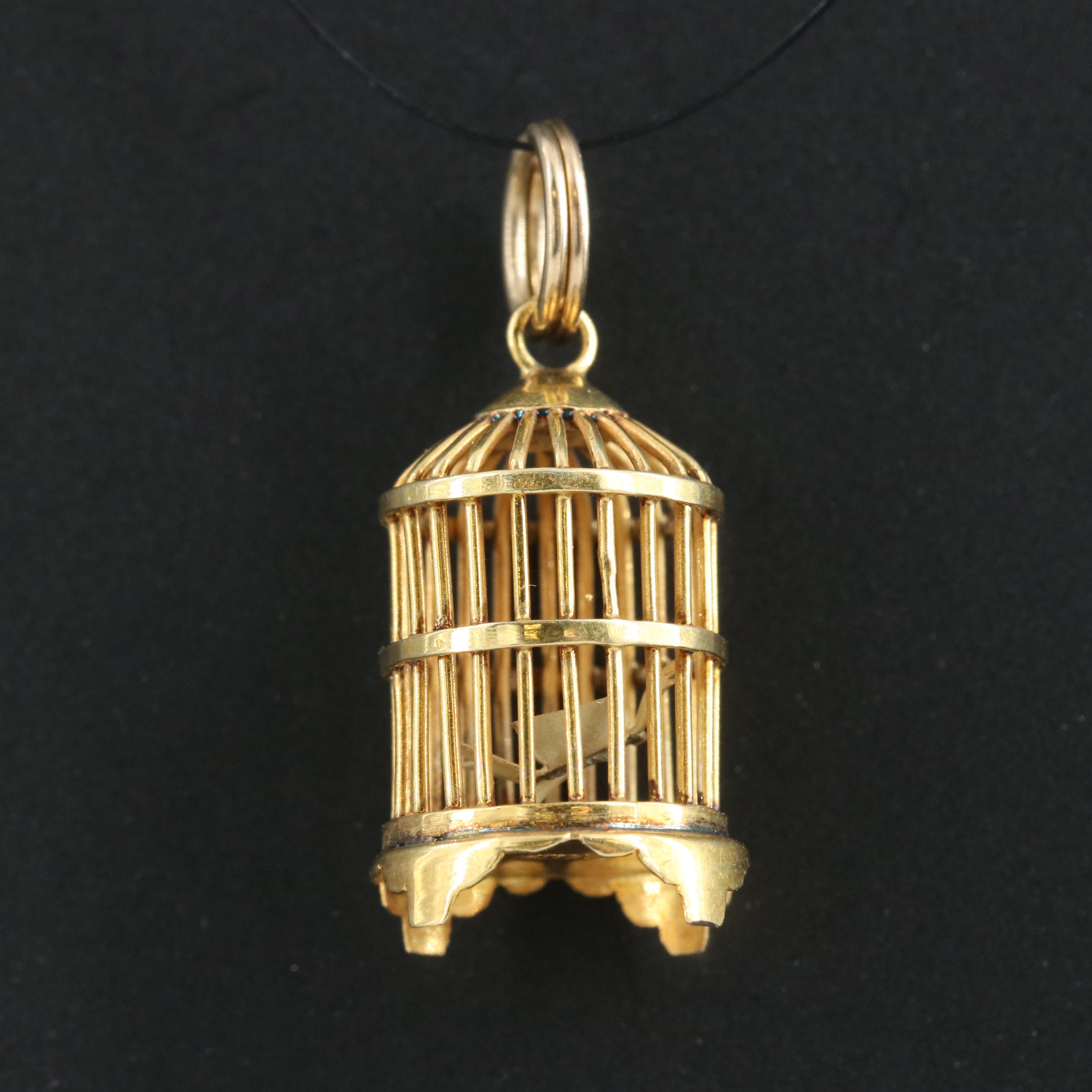 10K Bird Cage Pendant EBTH