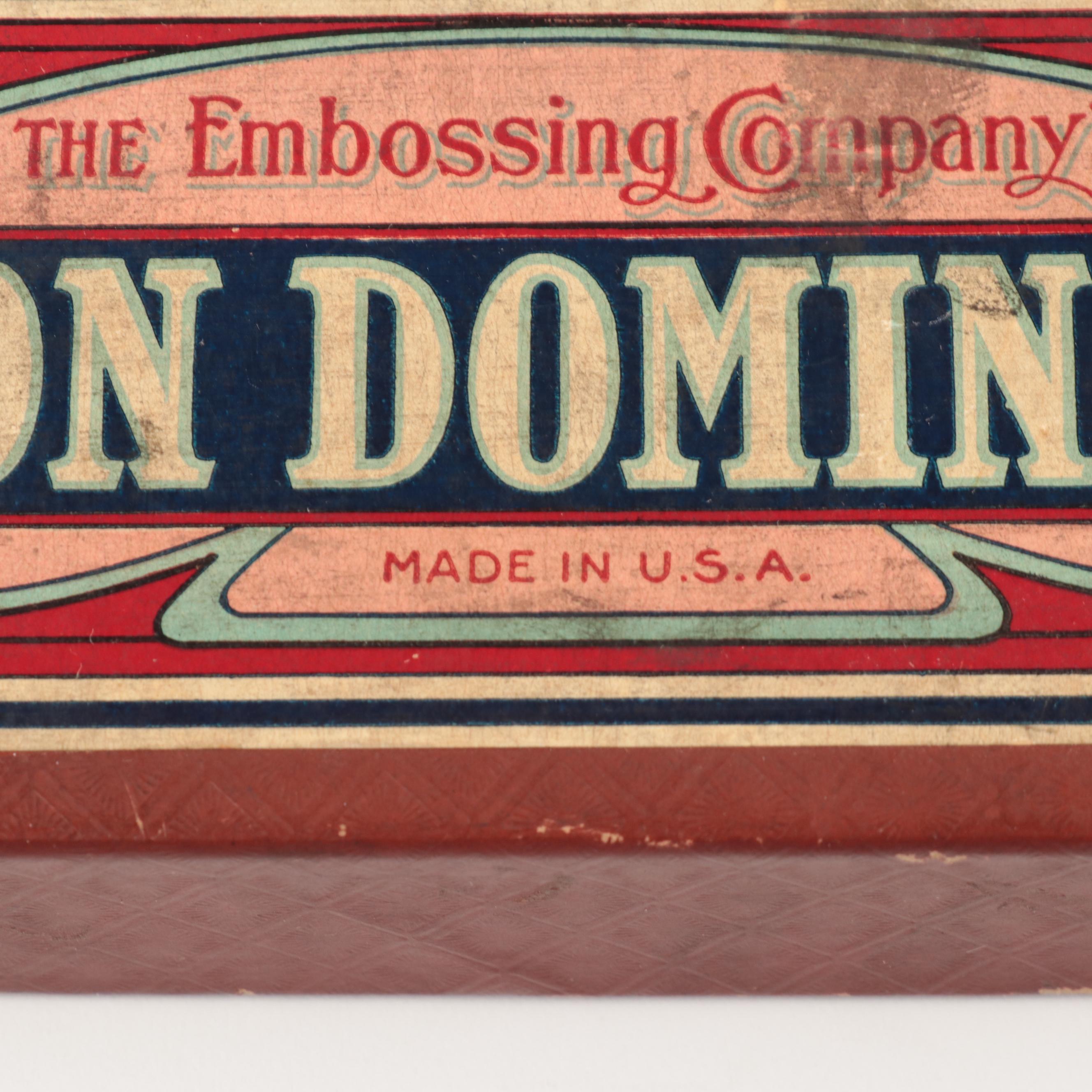 Embossing Company Double Twelve Lion Dominoes Set, Mid20th Century EBTH