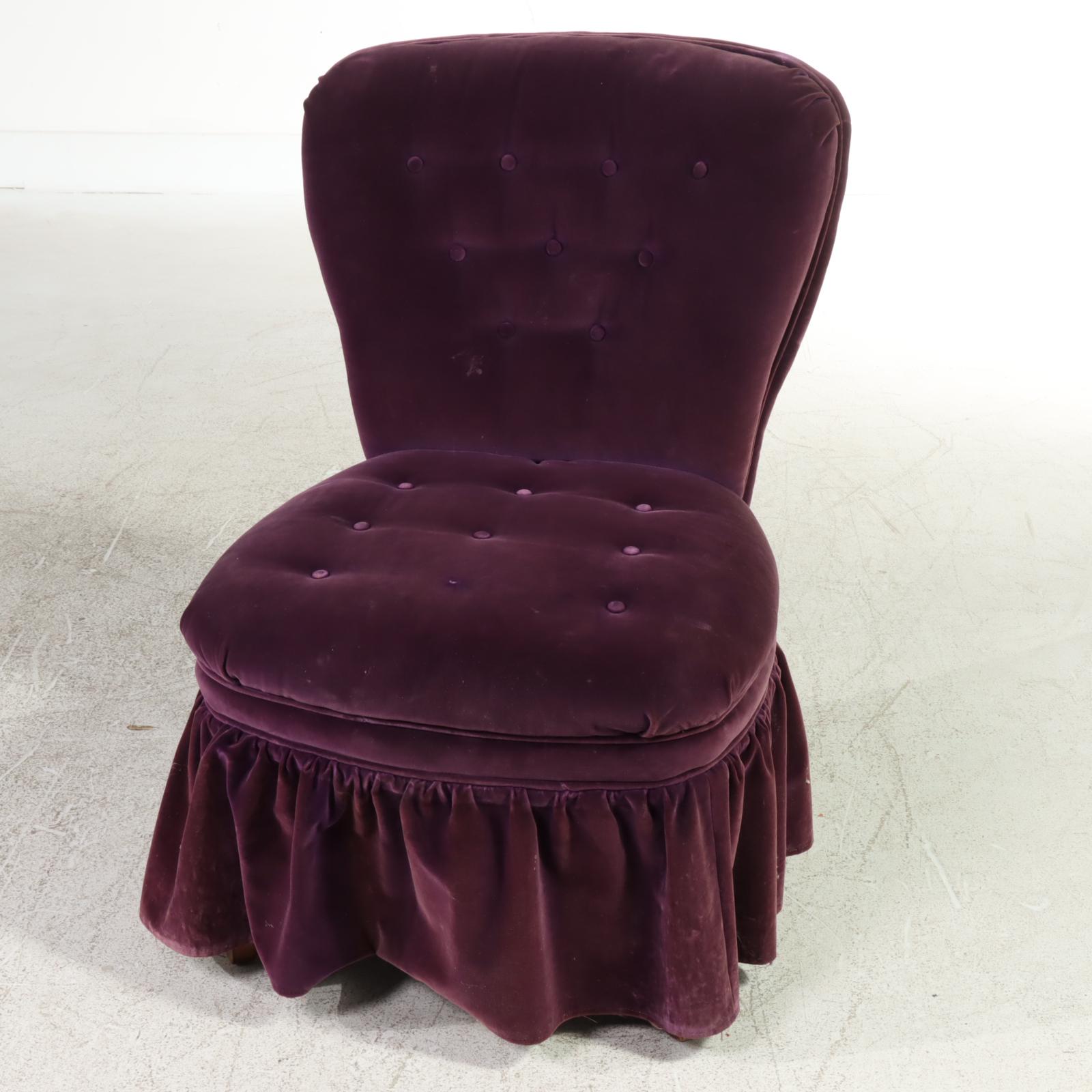 Pair of ButtonedDown Purple Velvet Side Chairs EBTH