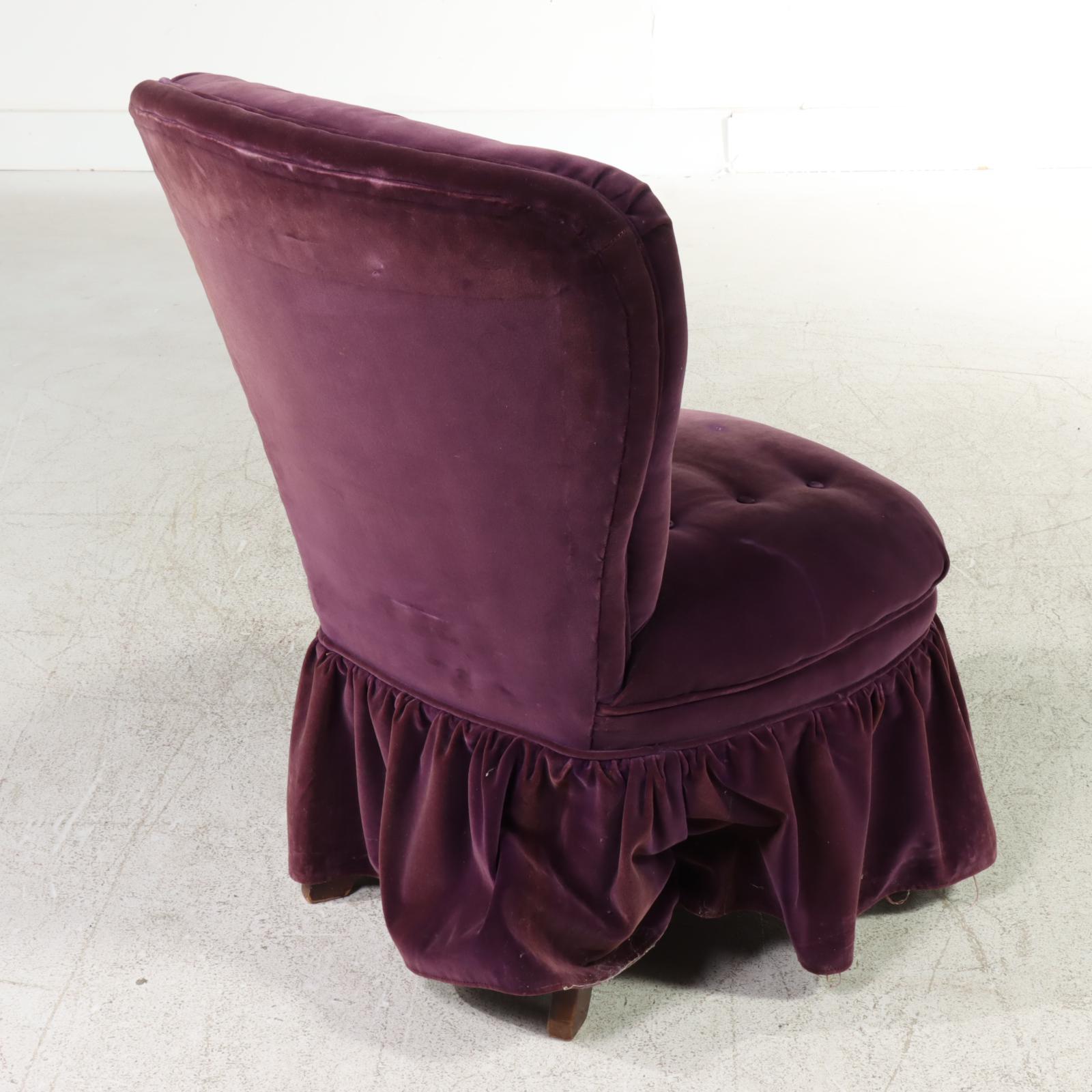 Pair of ButtonedDown Purple Velvet Side Chairs EBTH