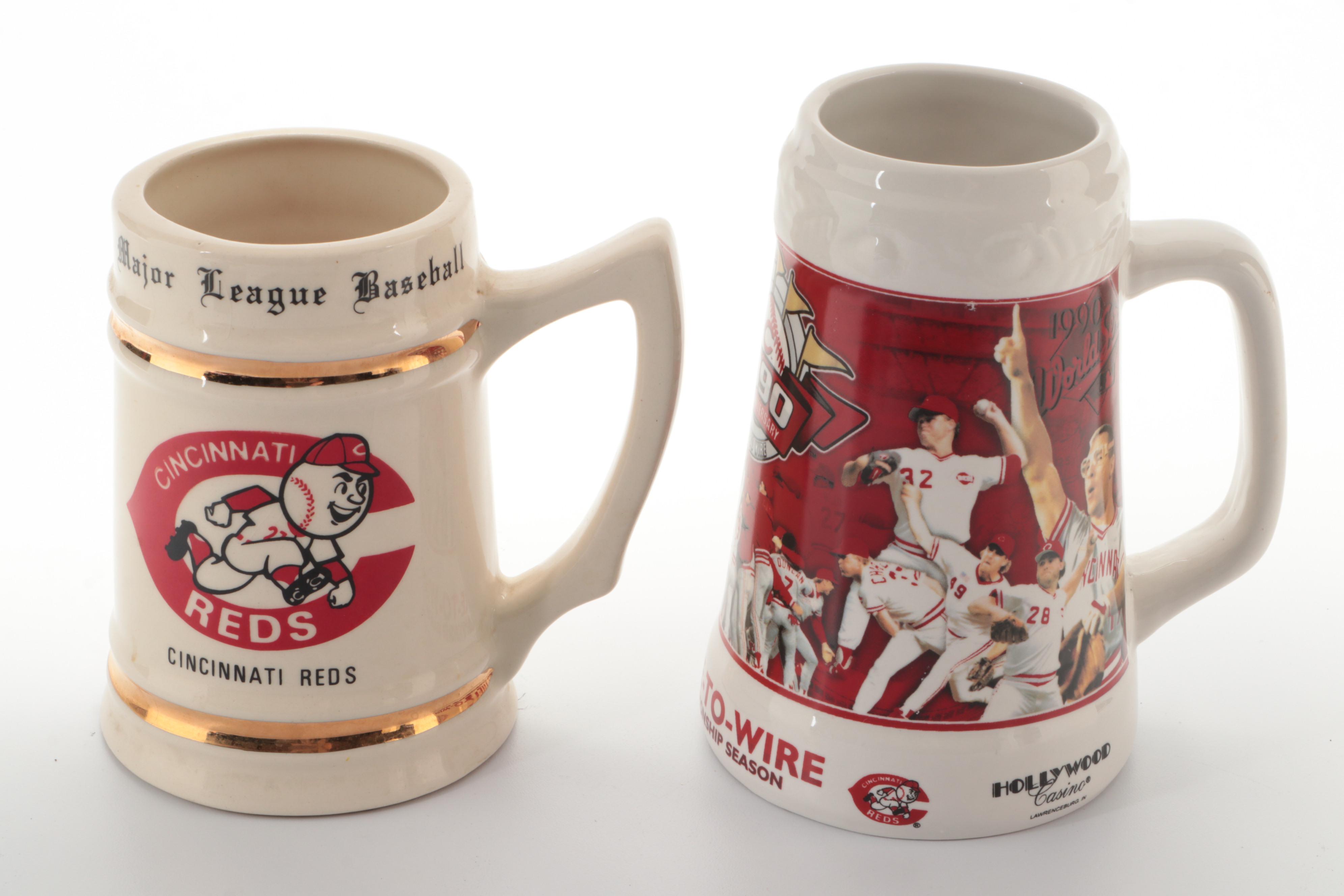 Cincinnati Reds Nutcrackers and Mugs EBTH