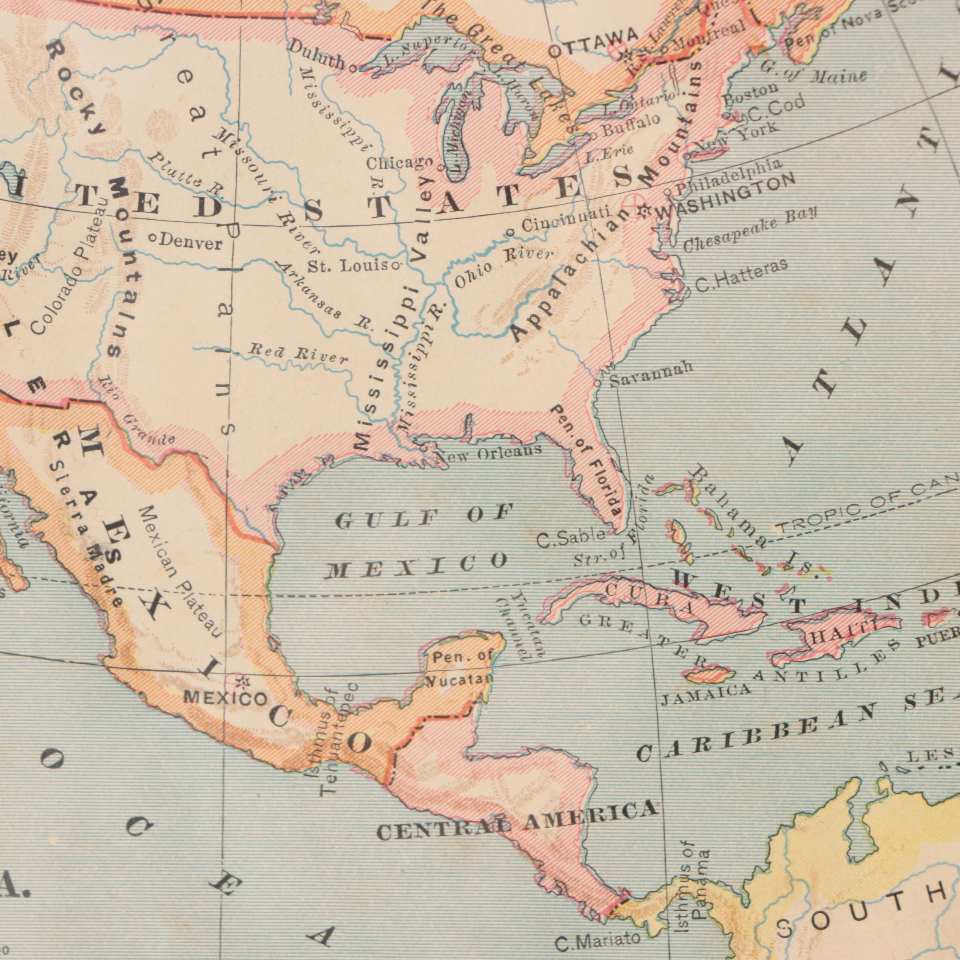 Matthews, Northrup & Co. Wax Engraving Map "North America" | EBTH