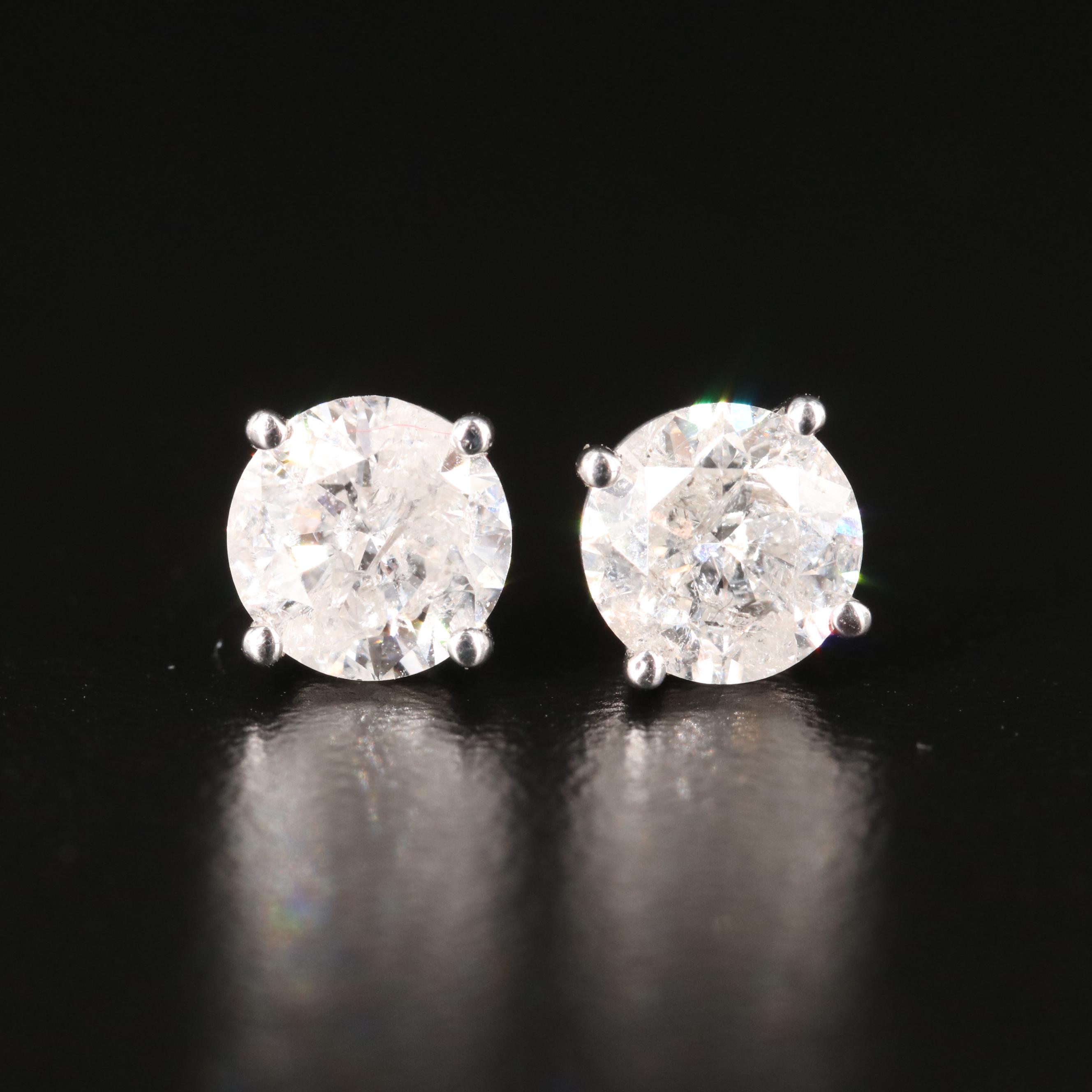 14K 2.00 CTW Diamond Stud Earrings EBTH
