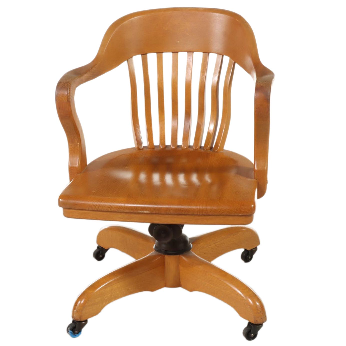 Oak SwivelTilt Desk Chair, 20th Century EBTH