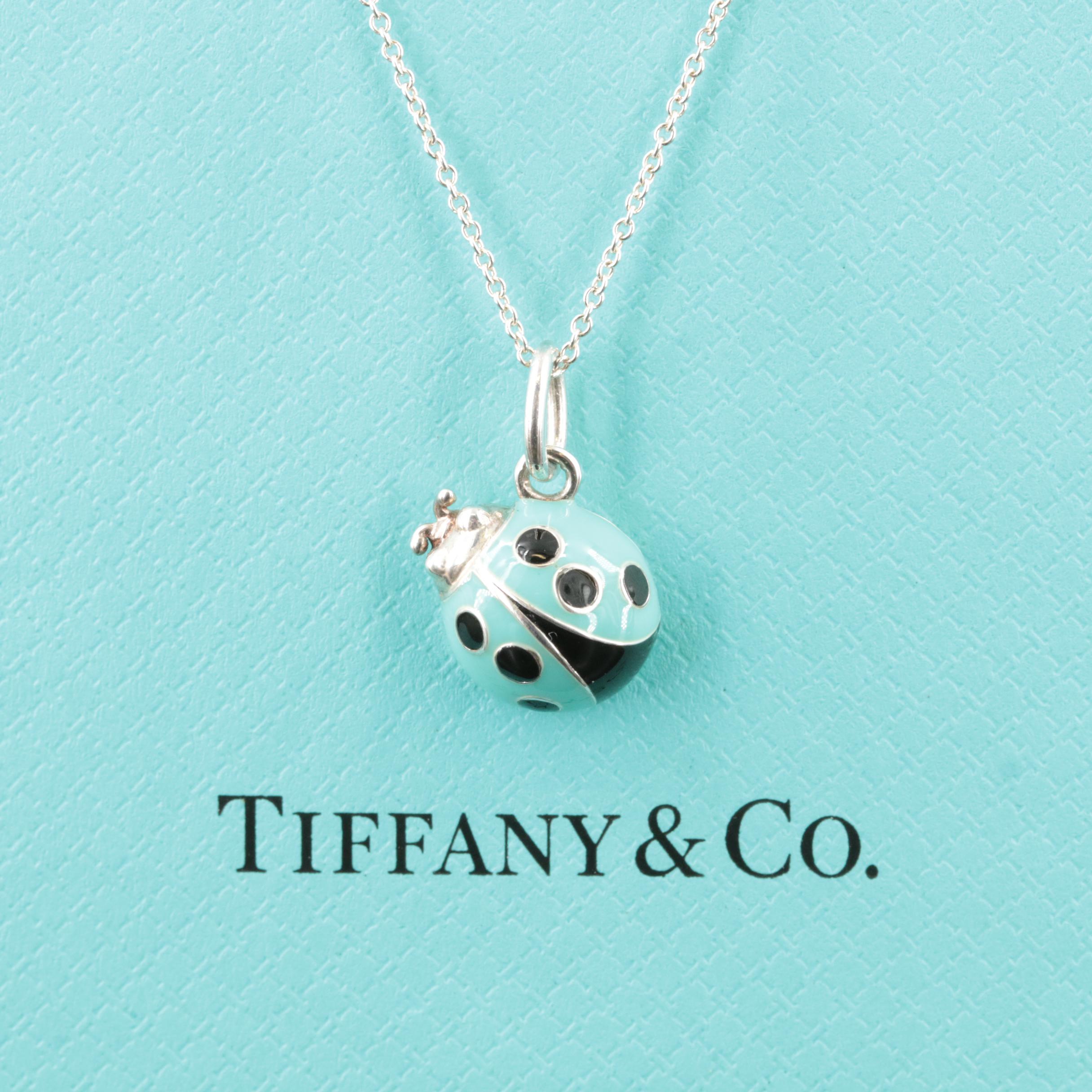 Tiffany & Co. Sterling Enamel Ladybug Charm Necklace EBTH