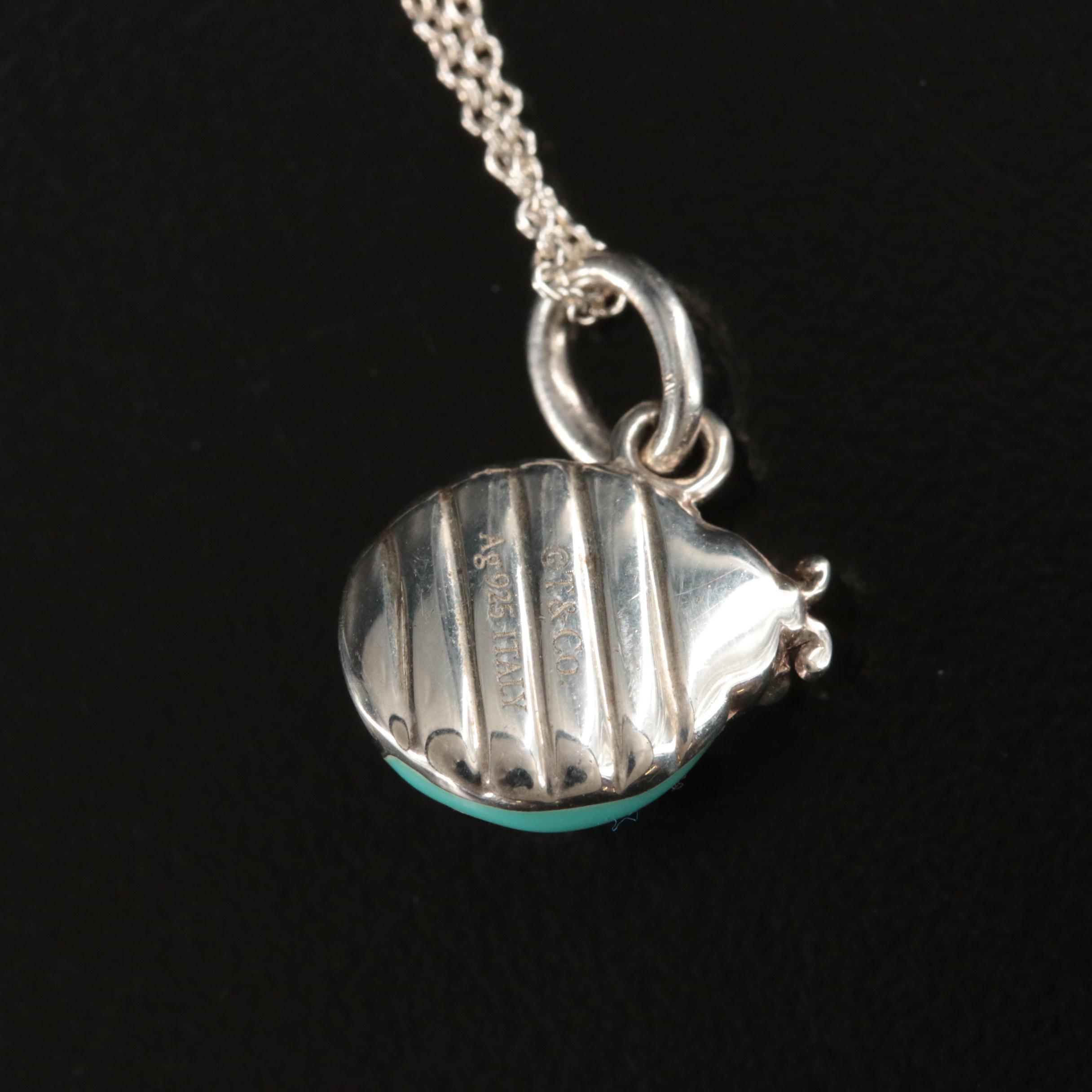 Tiffany & Co. Sterling Enamel Ladybug Charm Necklace EBTH