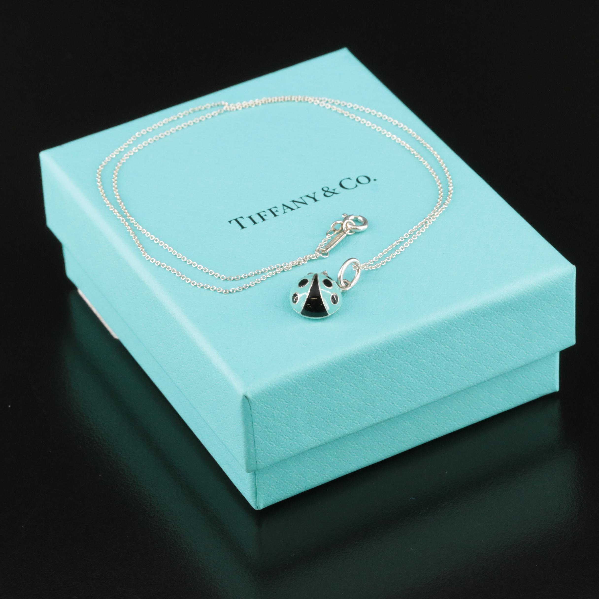 Tiffany & Co. Sterling Enamel Ladybug Charm Necklace EBTH