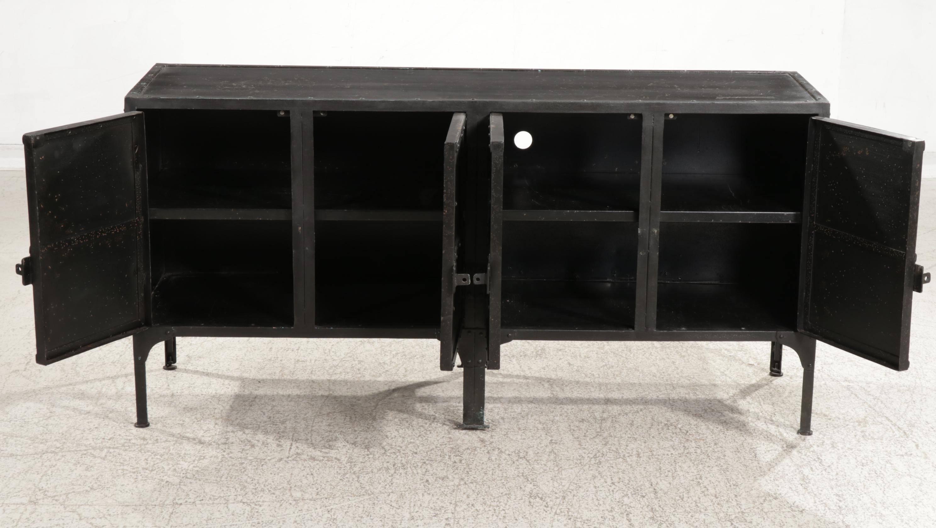 Restoration Hardware "Industrial Tool Chest" Riveted Iron Sideboard EBTH