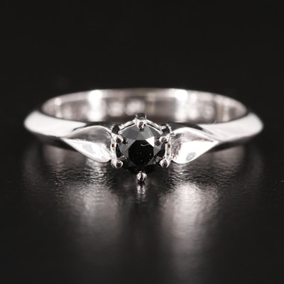 Sterling Diamond Solitaire Ring