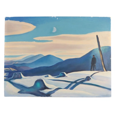 Dan Burne Jones Snowy Landscape Oil Painting