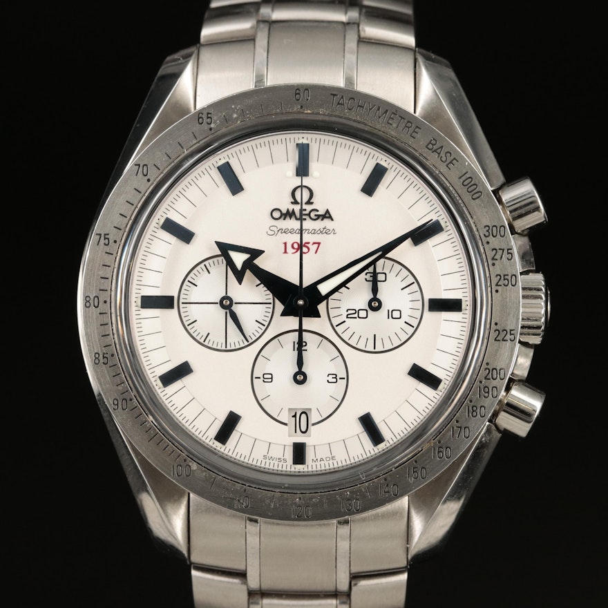 Omega Speedmaster 1957 "Broad Arrow" Chronograph Wristwatch