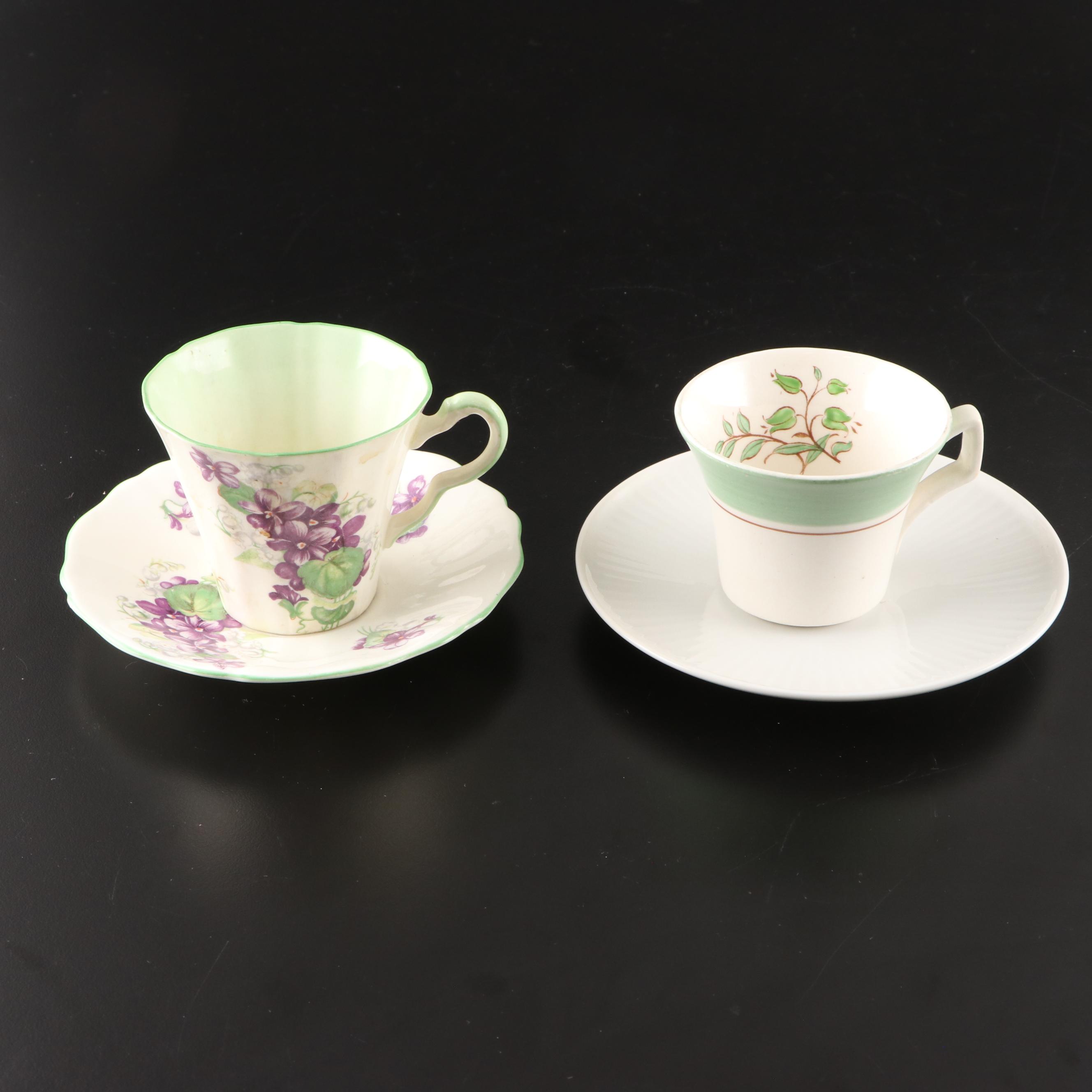 Assorted Vintage Decorative Serving Plates, Teacups, Sterling Teaspoons