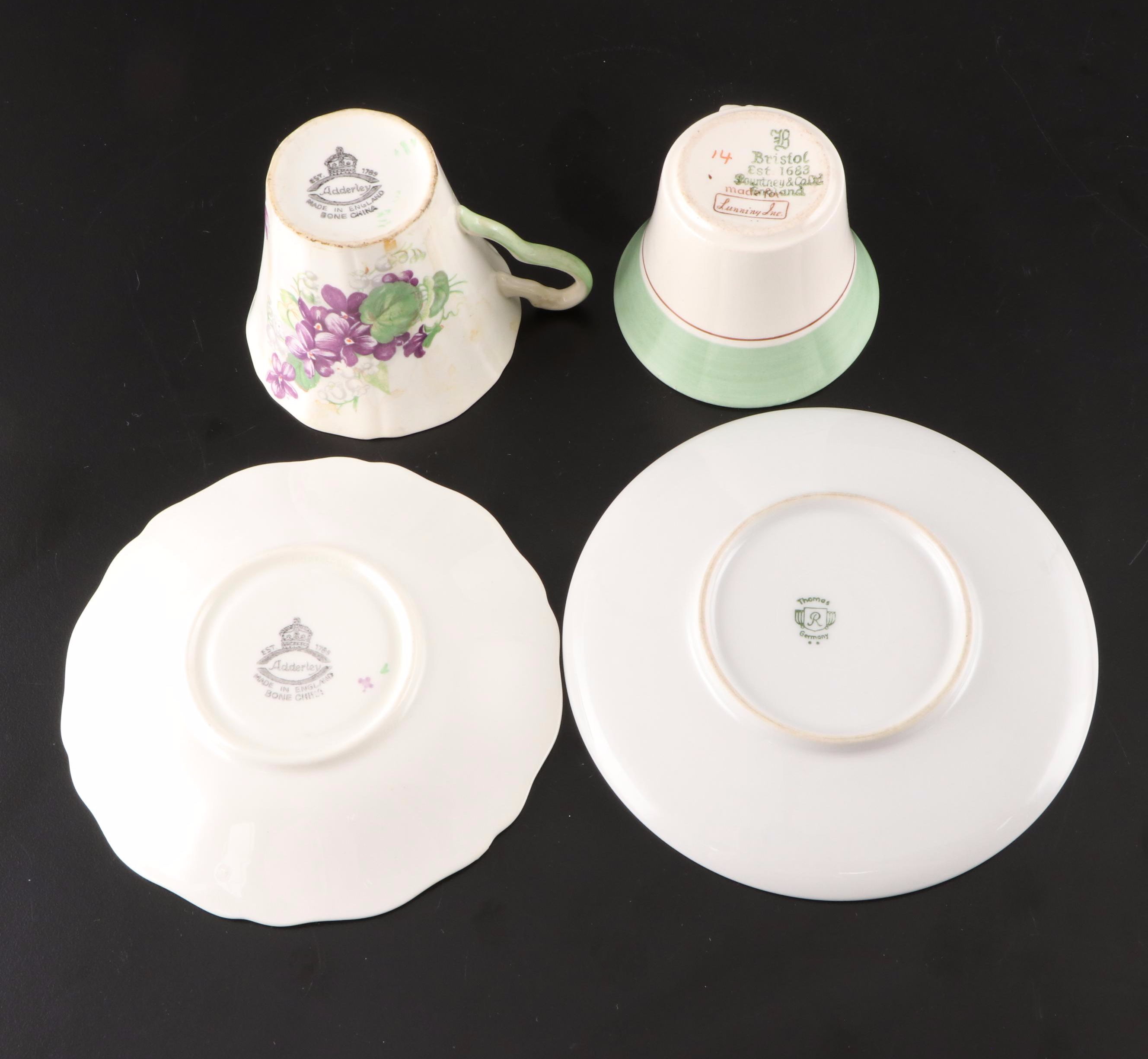 Assorted Vintage Decorative Serving Plates, Teacups, Sterling Teaspoons