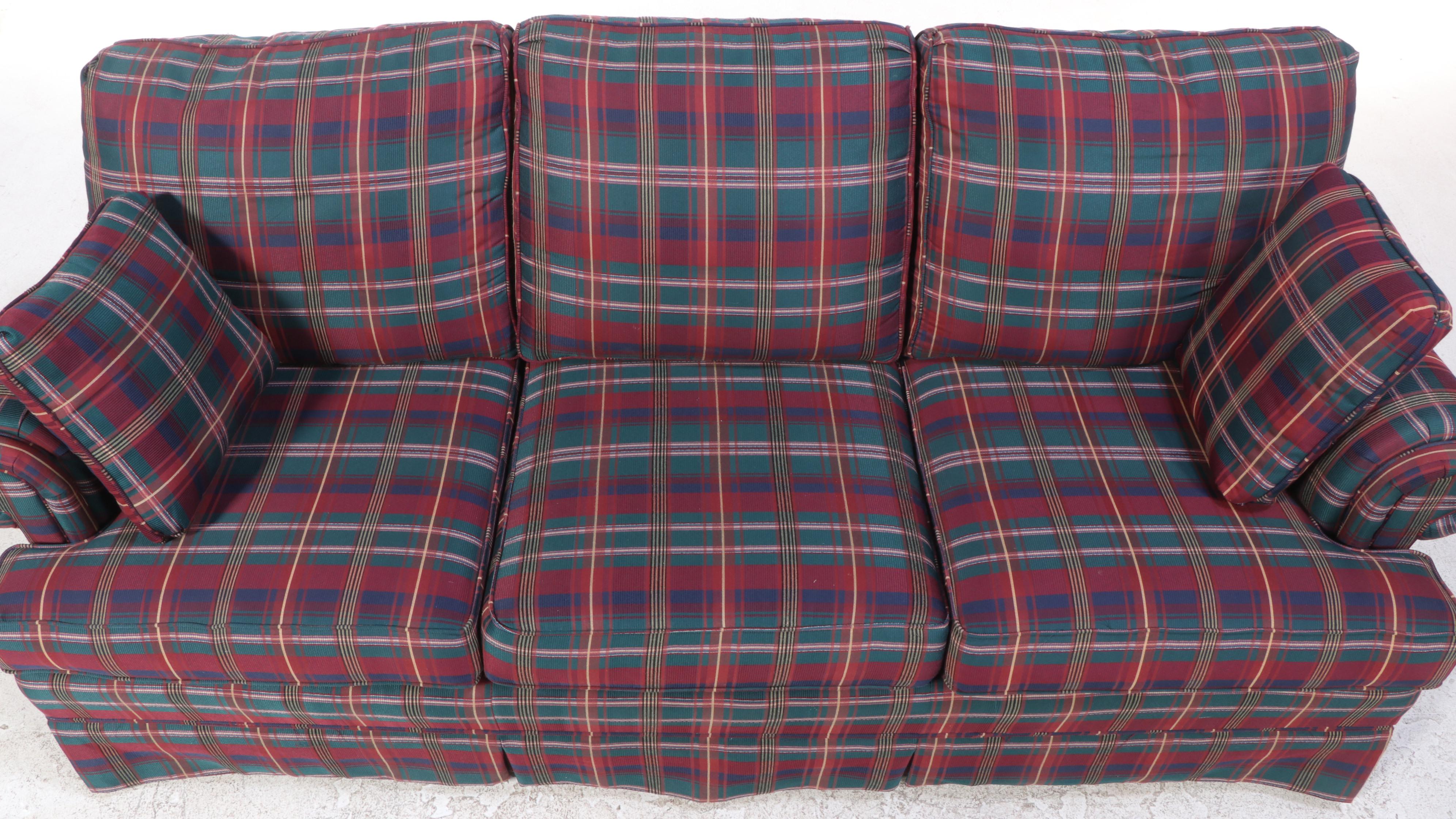Broyhill Plaid RollArm Sofa, Late 20th Century EBTH
