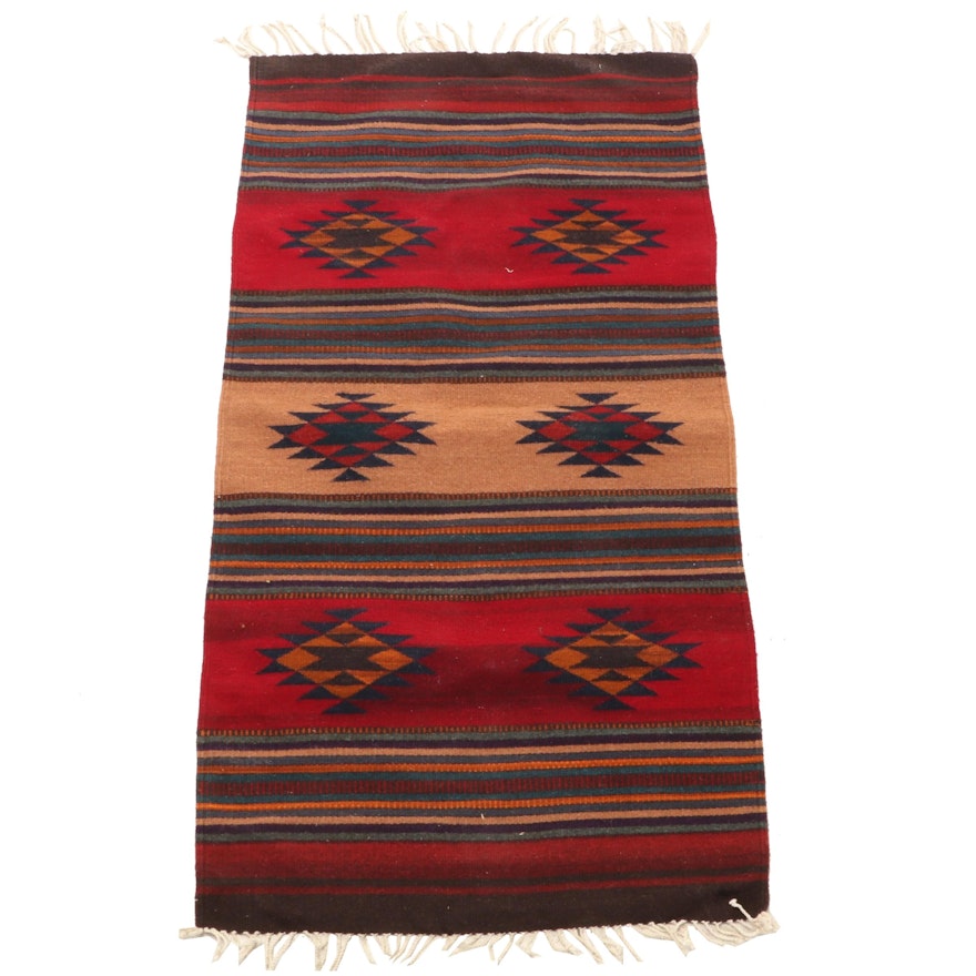 2'6 x 4'9 Handwoven Southwestern Chimayo Style Accent Rug