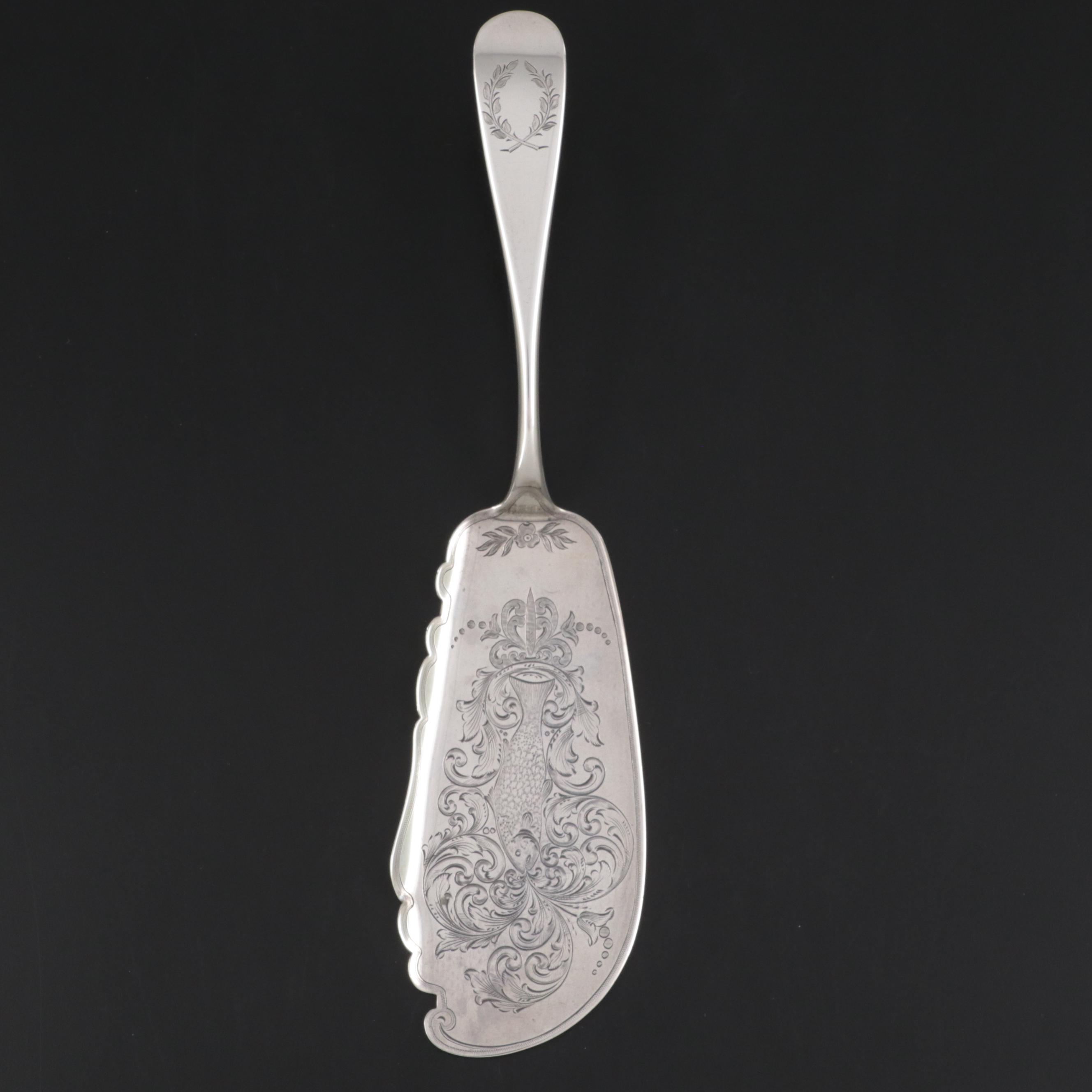 Palmer, Bachelders & Co. Chased Sterling Silver Fish Server, Late 19th
