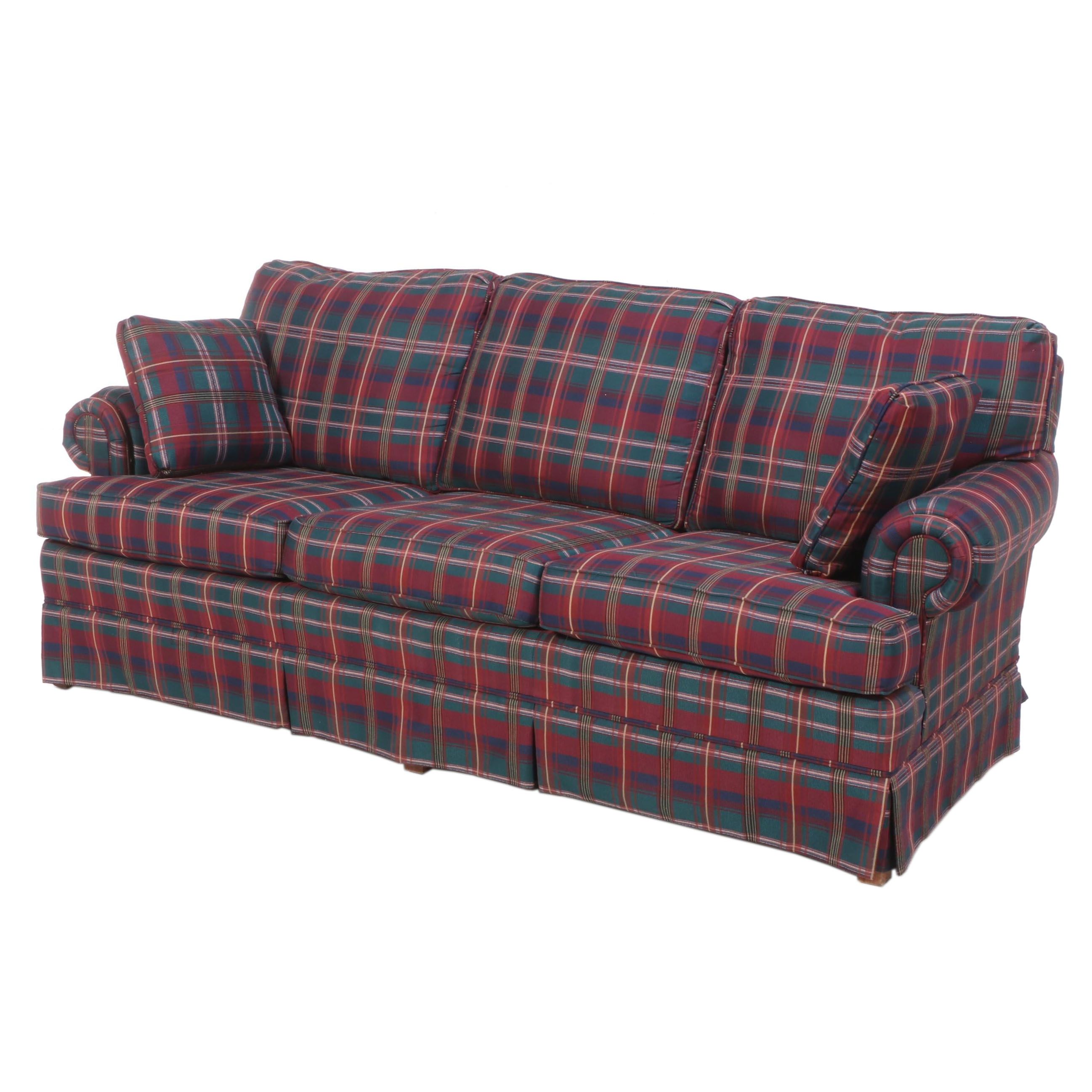 Broyhill Plaid RollArm Sofa, Late 20th Century EBTH