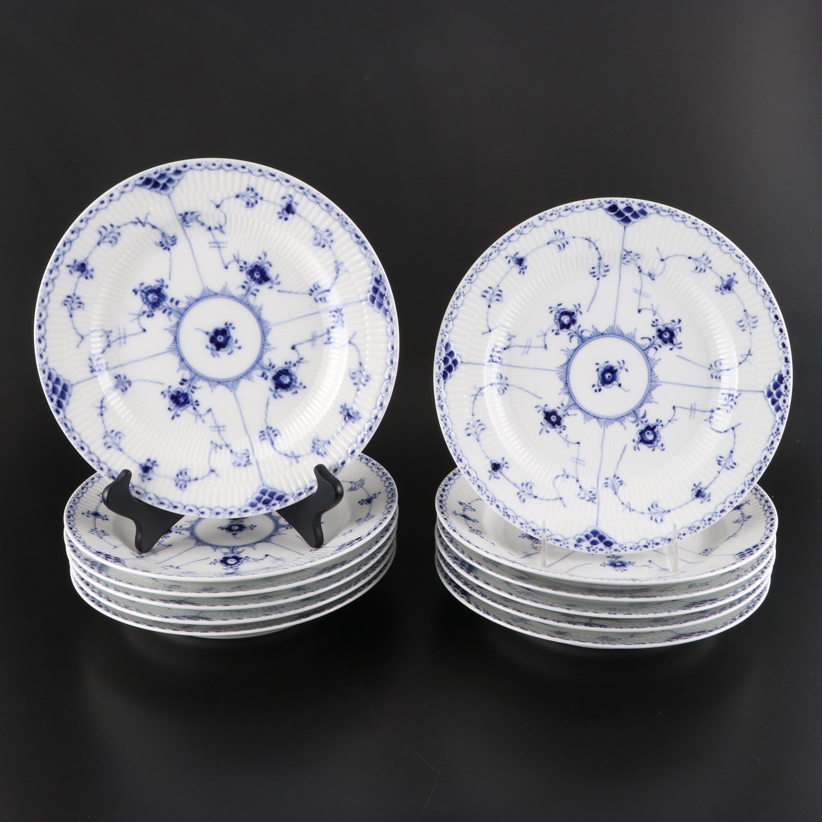 Royal Copenhagen "Blue Fluted" Porcelain Dinnerware and Coffee Service
