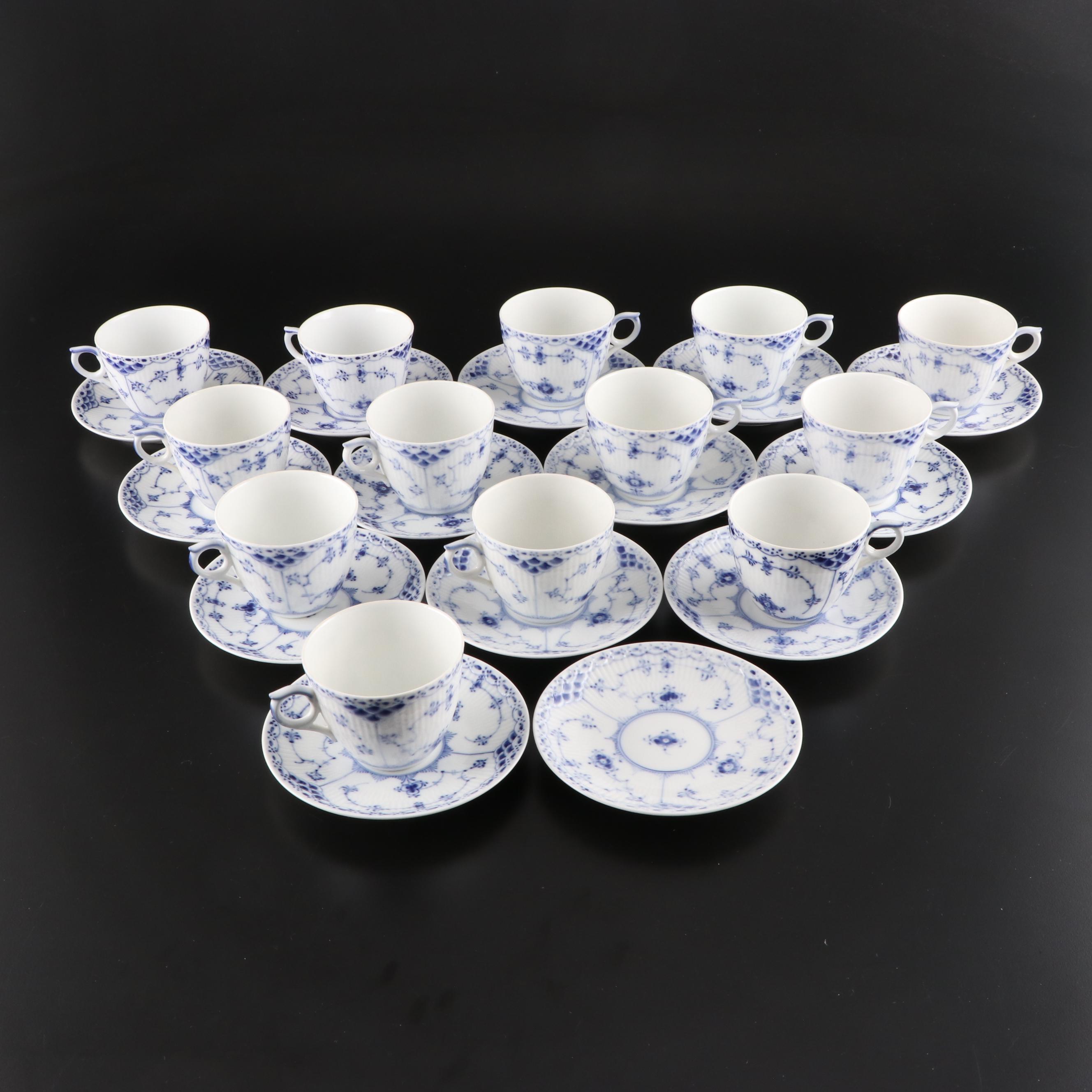Royal Copenhagen "Blue Fluted" Porcelain Dinnerware and Coffee Service