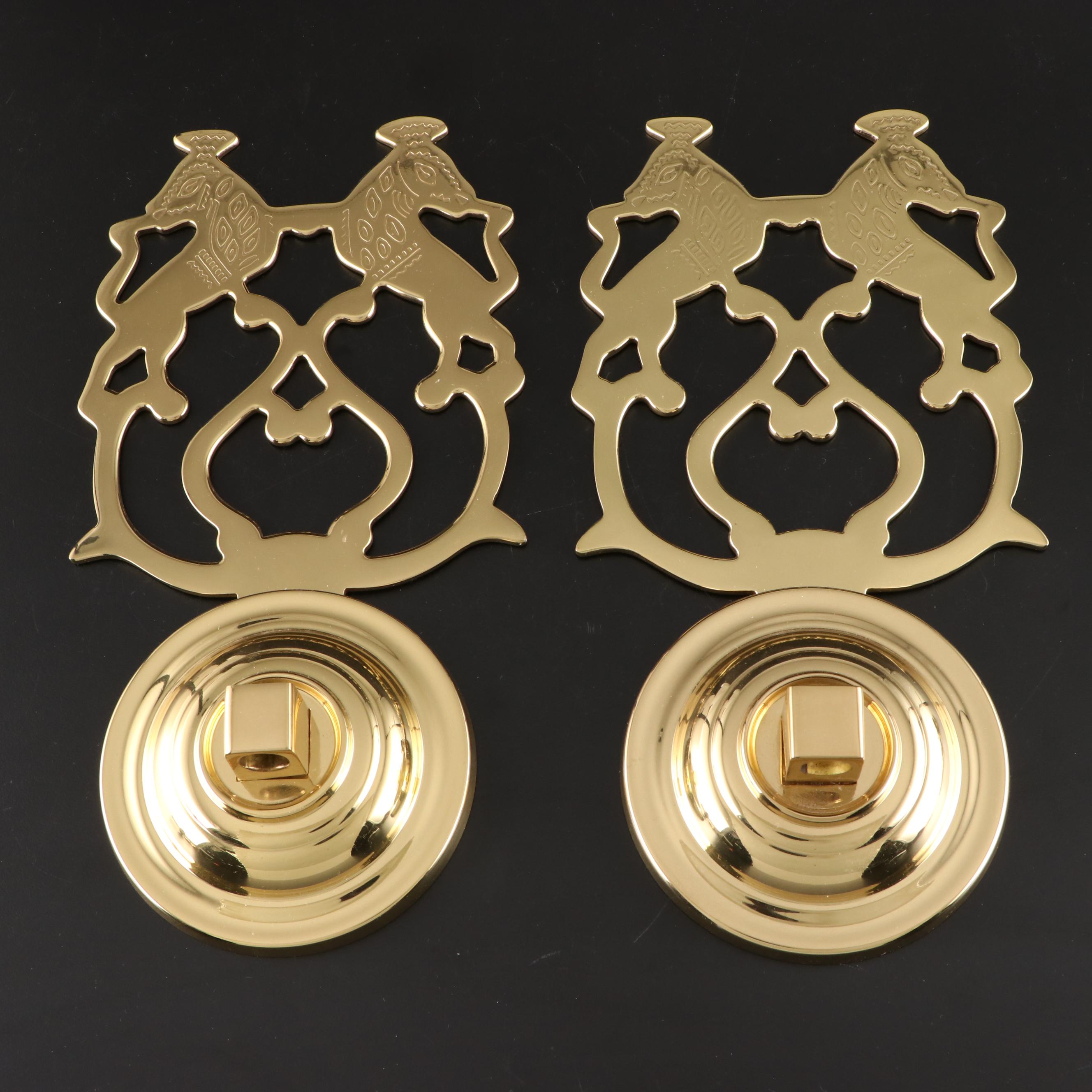 Baldwin Brass Lions Wall Candle Sconces EBTH