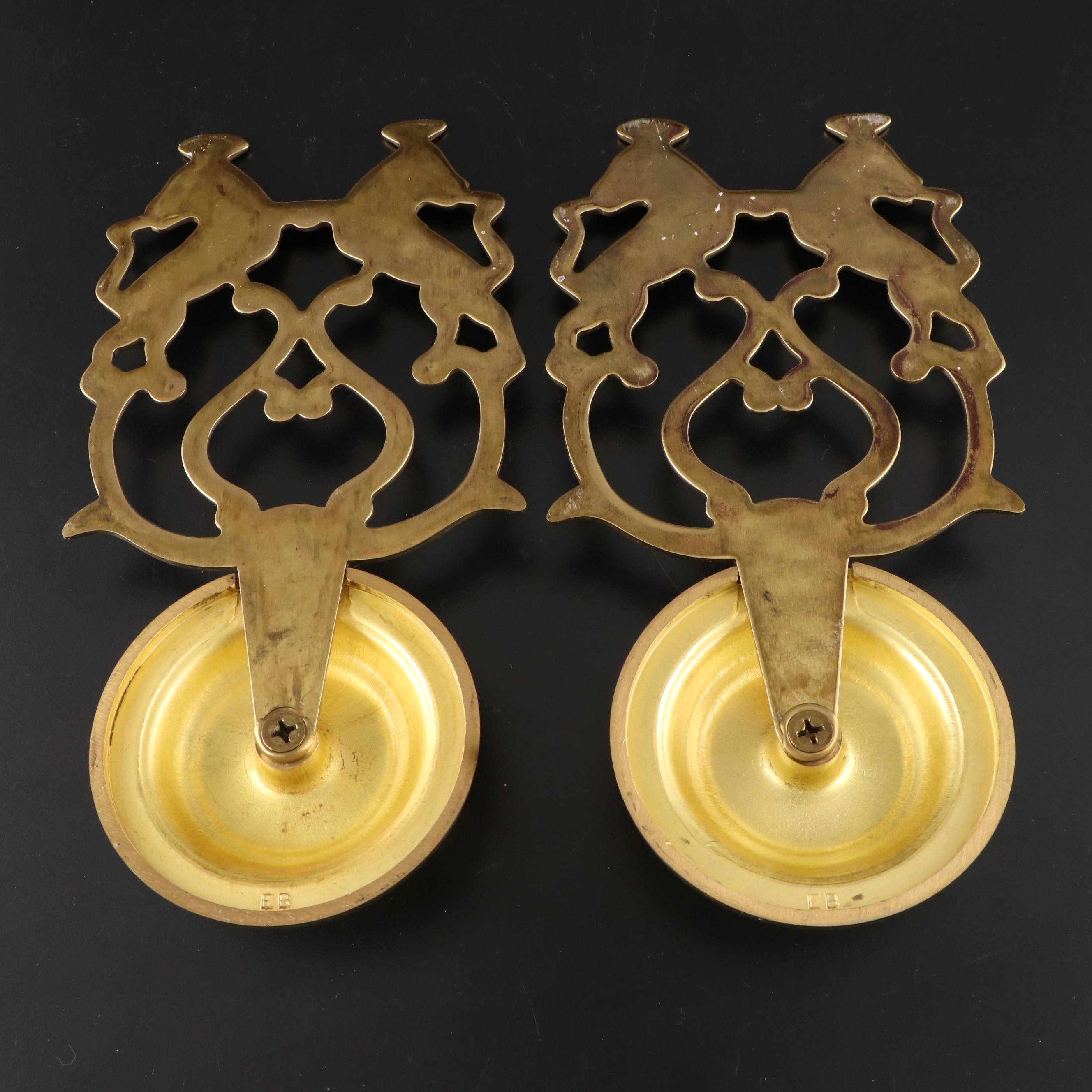 Baldwin Brass Lions Wall Candle Sconces EBTH