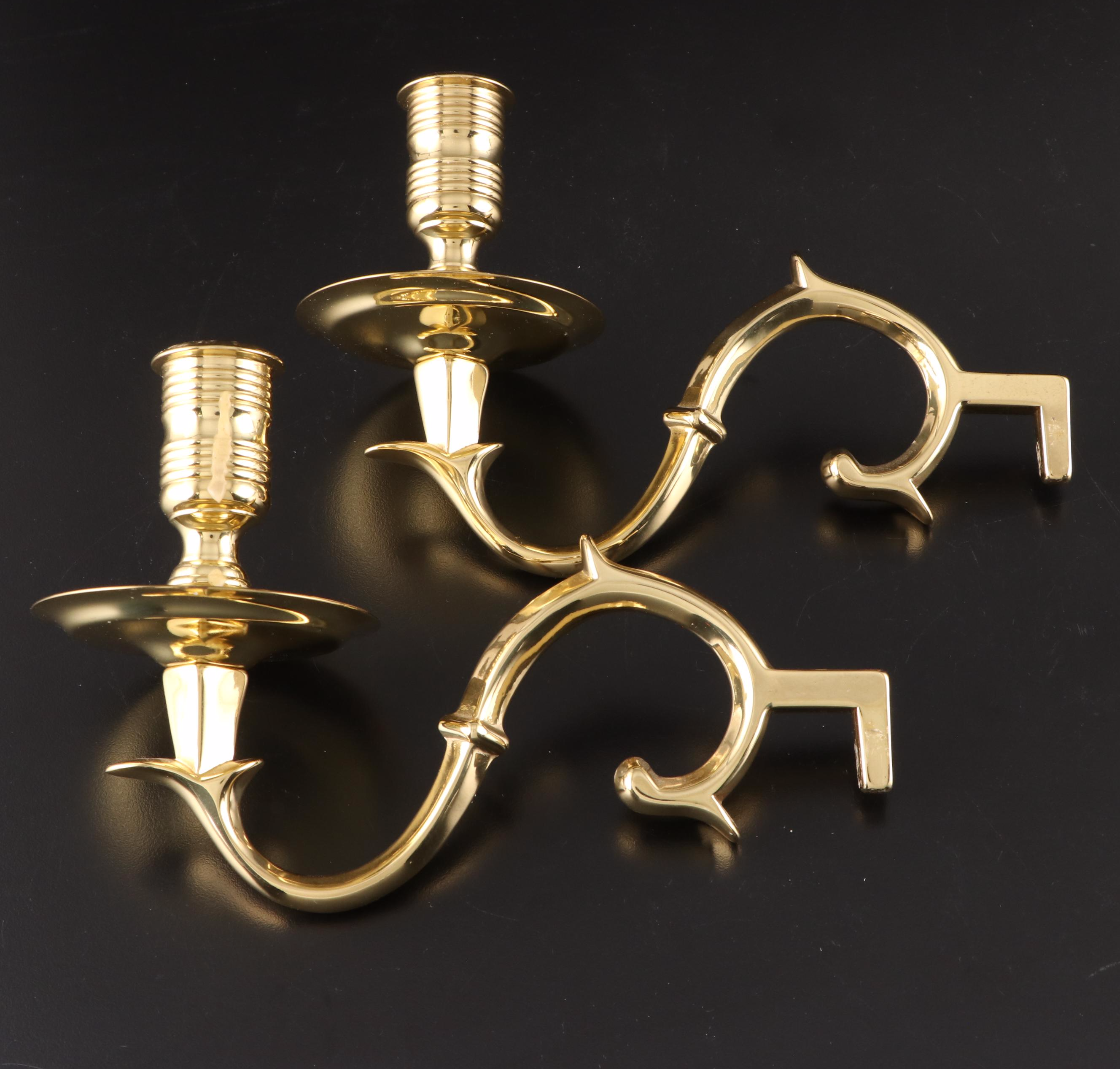 Baldwin Brass Lions Wall Candle Sconces EBTH