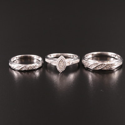 Sterling Diamond Ring and Bands