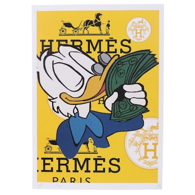 Death NYC Pop Art Graphic Print with Donald Duck and Hermès