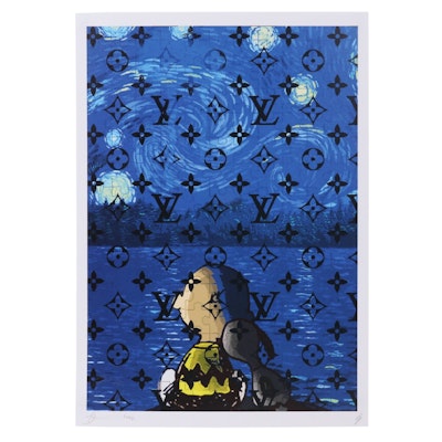 Death NYC Digital Pop Art Print "Charlie Brown, Starry Night," 2022