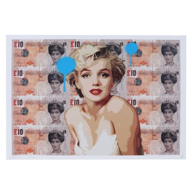 Death NYC Pop Art Graphic Print of Marilyn Monroe and Diana Pounds, 2022