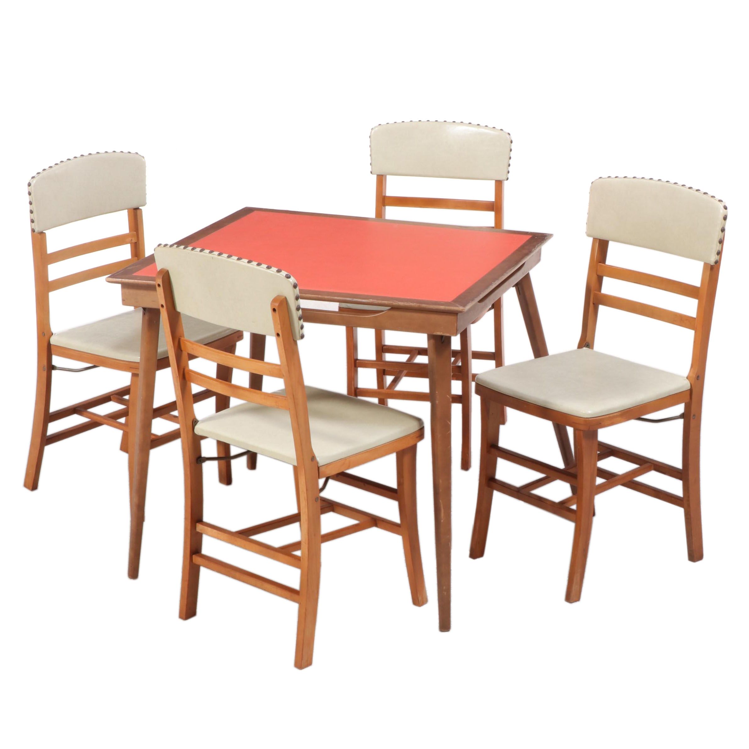 Ermet Products Co. Mid Century Modern "Trump Bridge Set" Card Table and Chairs EBTH