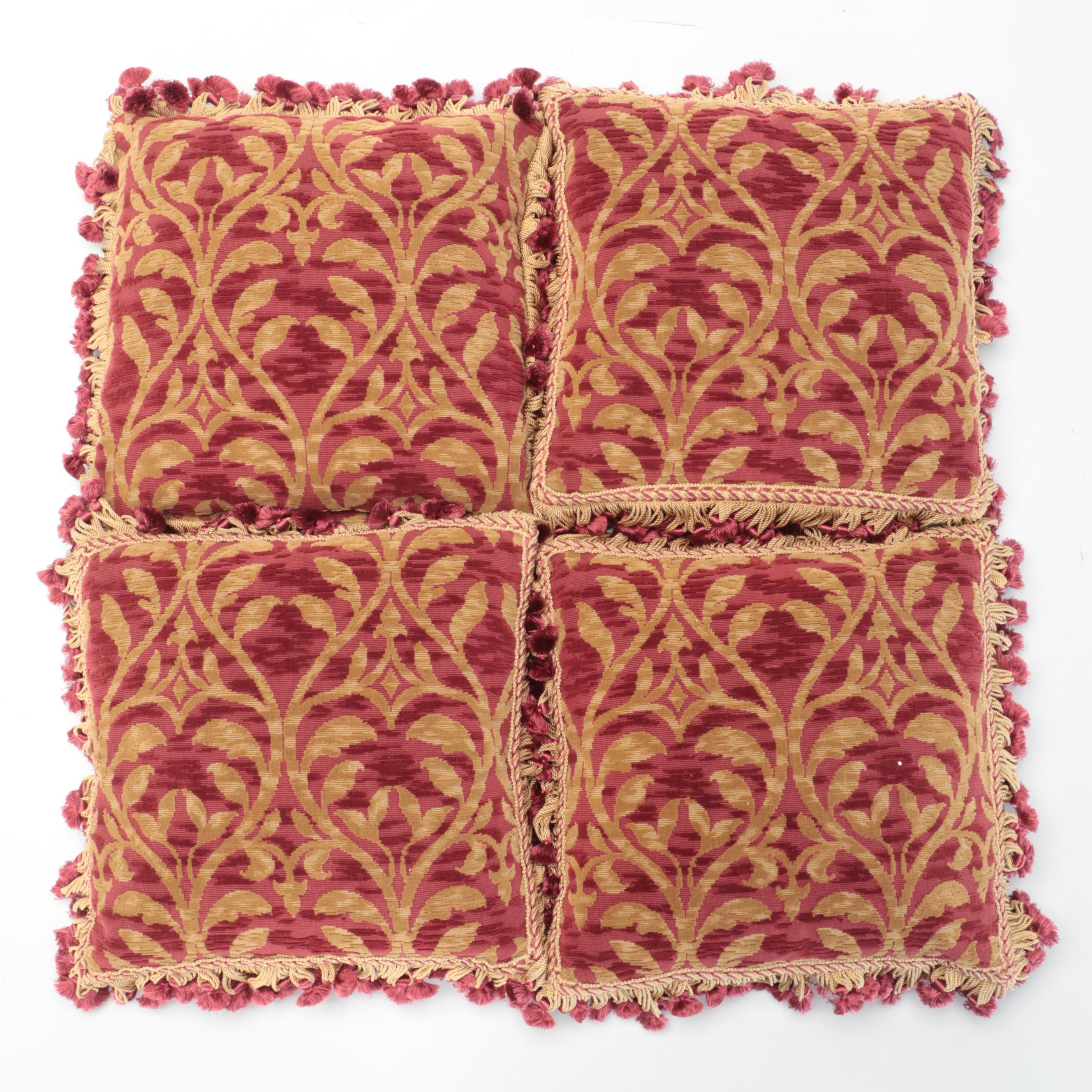 Chenille and Other Fringed Throw Pillows EBTH