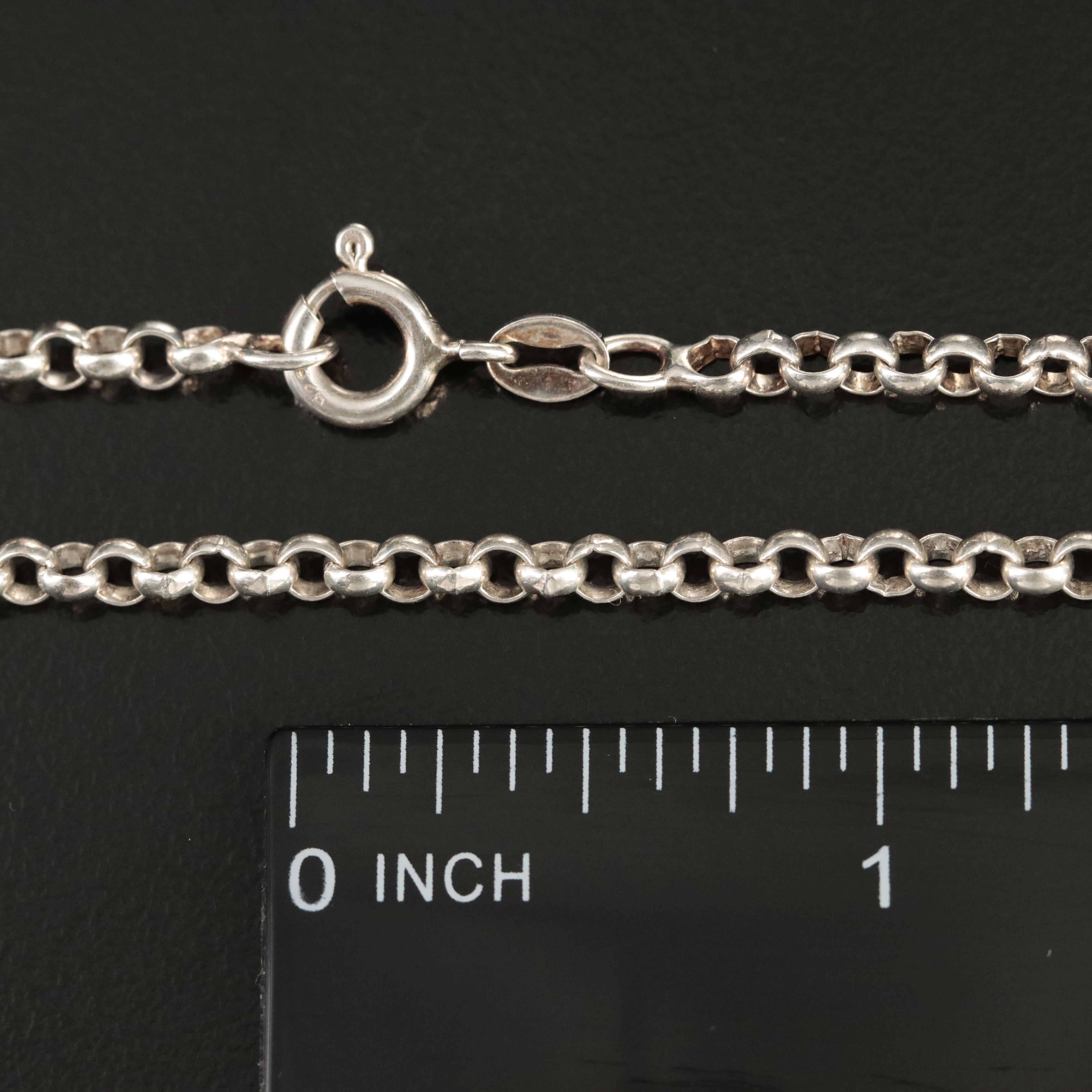 Italian Sterling Rolo Chain Necklace EBTH