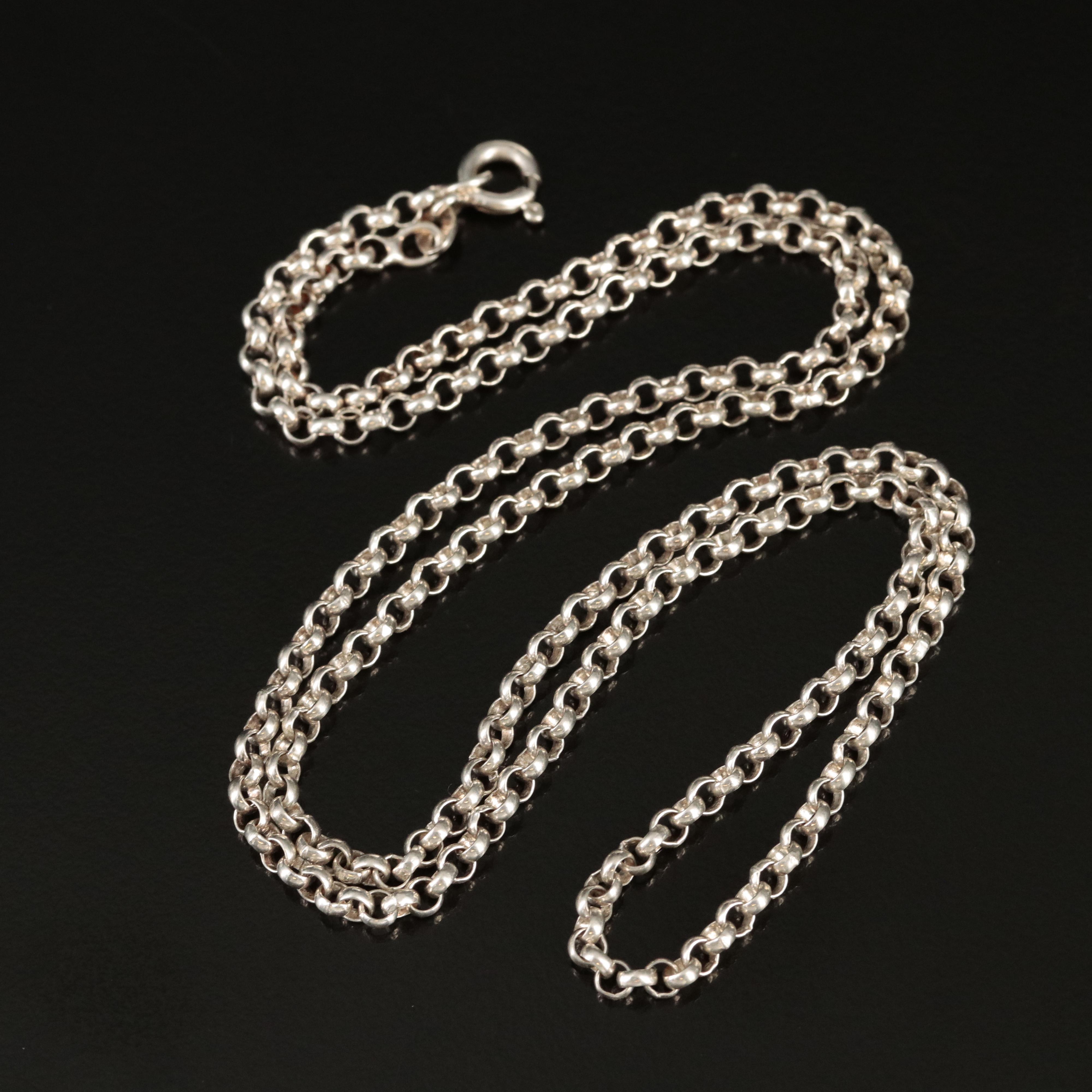 Italian Sterling Rolo Chain Necklace EBTH