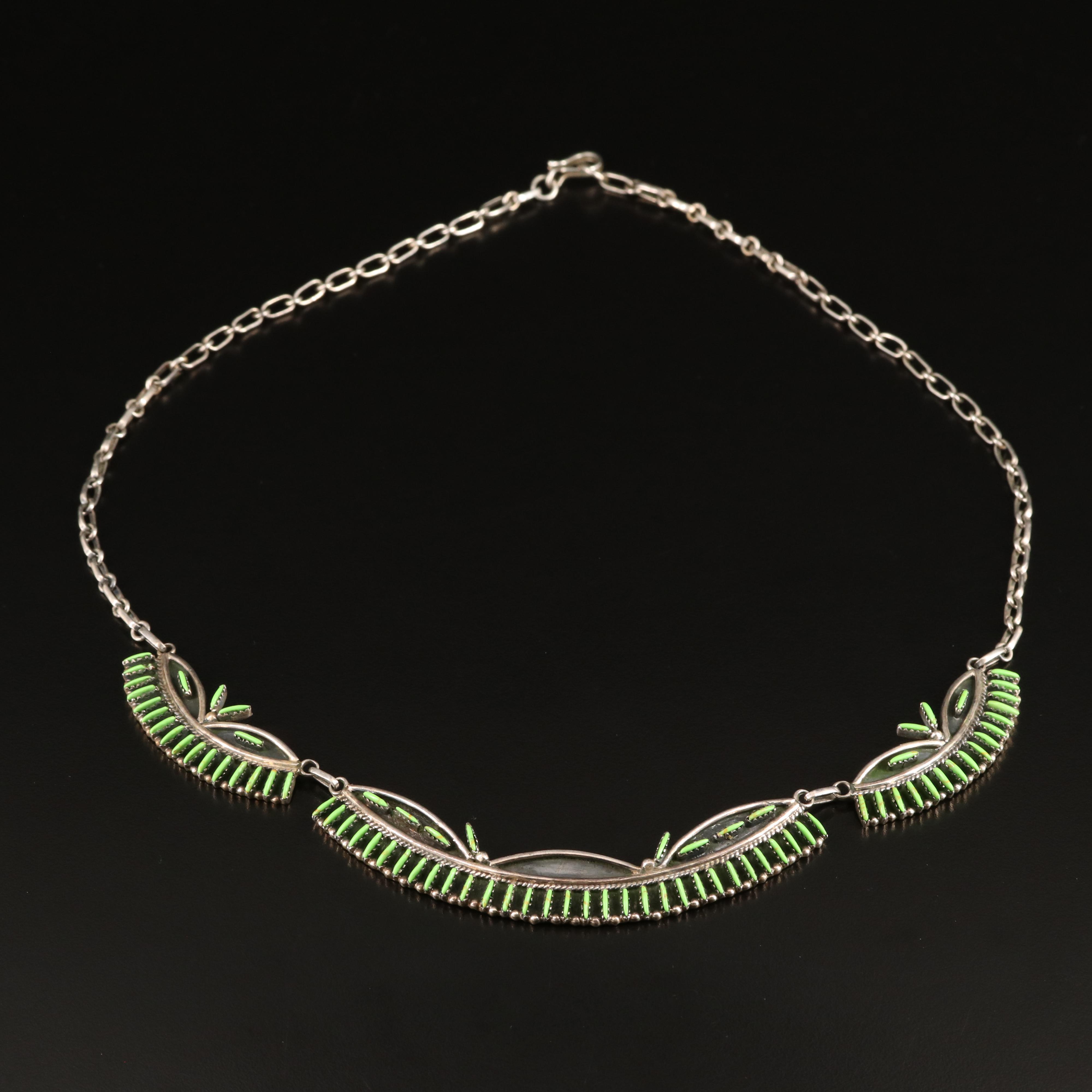 Southwestern Sterling Needlepoint Necklaces Including Turquoise EBTH