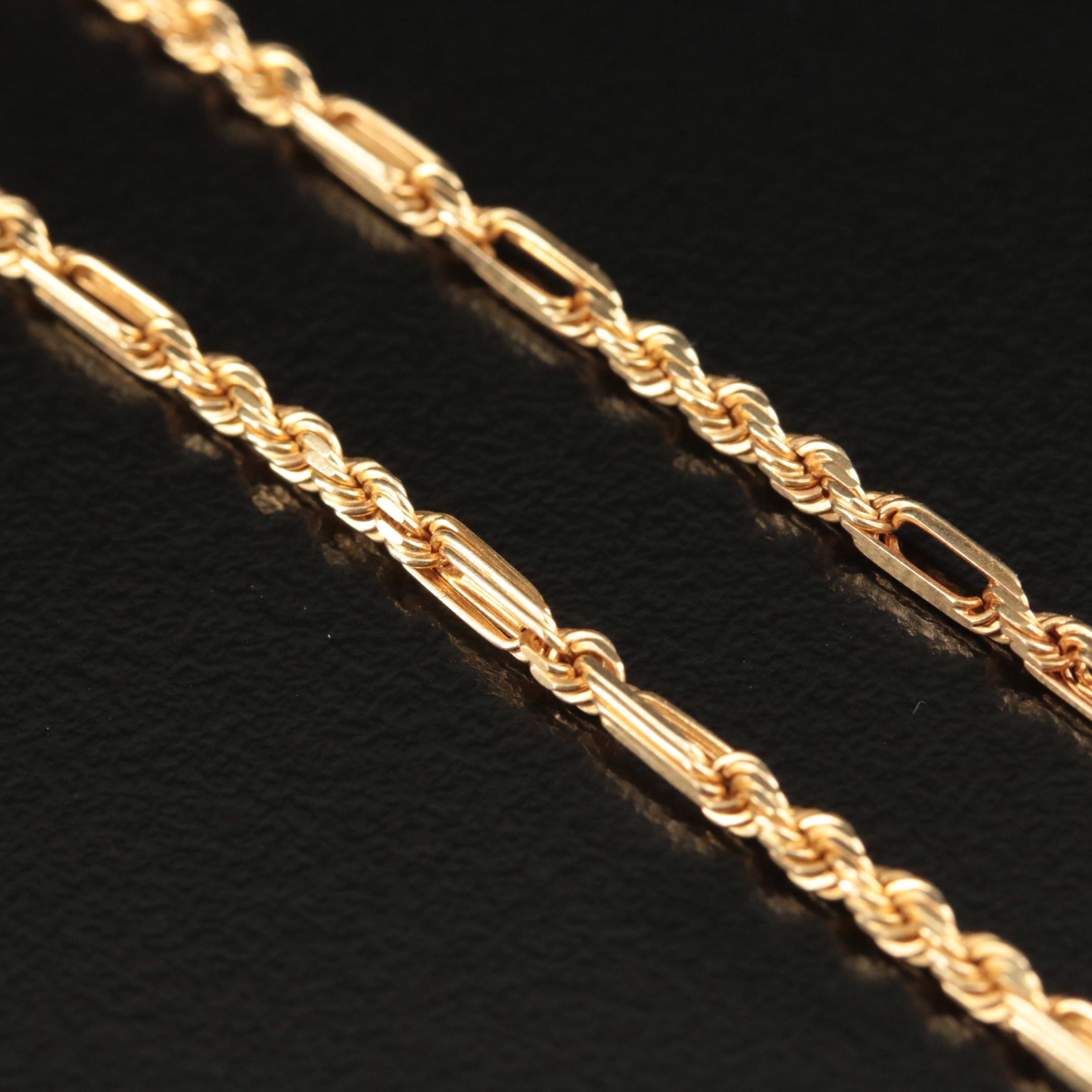 14K Fancy Rope Chain Necklace EBTH