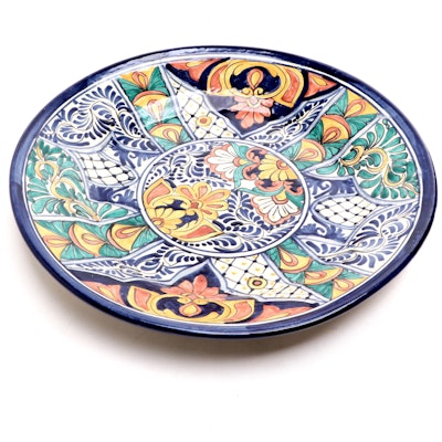 AIBA Mexican Talavera Hand-Painted Large Dish