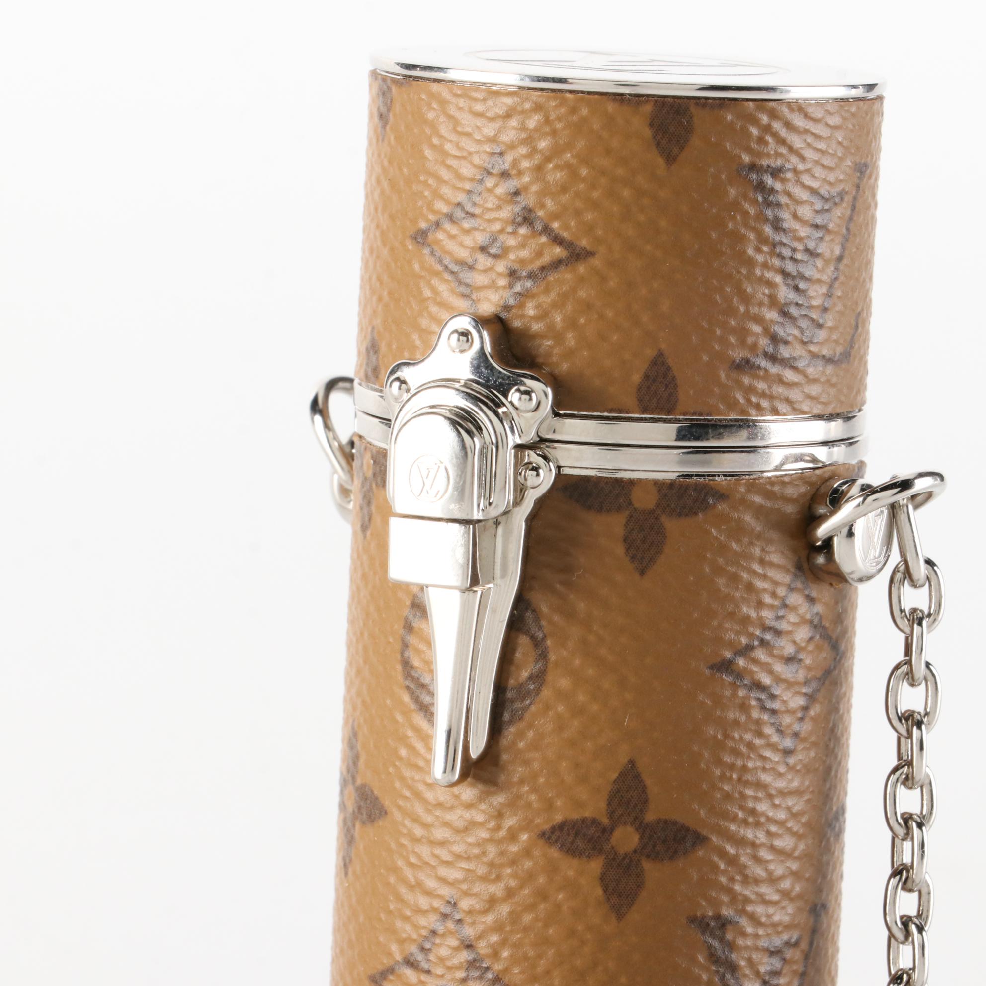 Louis Vuitton Lipstick Case on Chain in Reverse Monogram Canvas EBTH