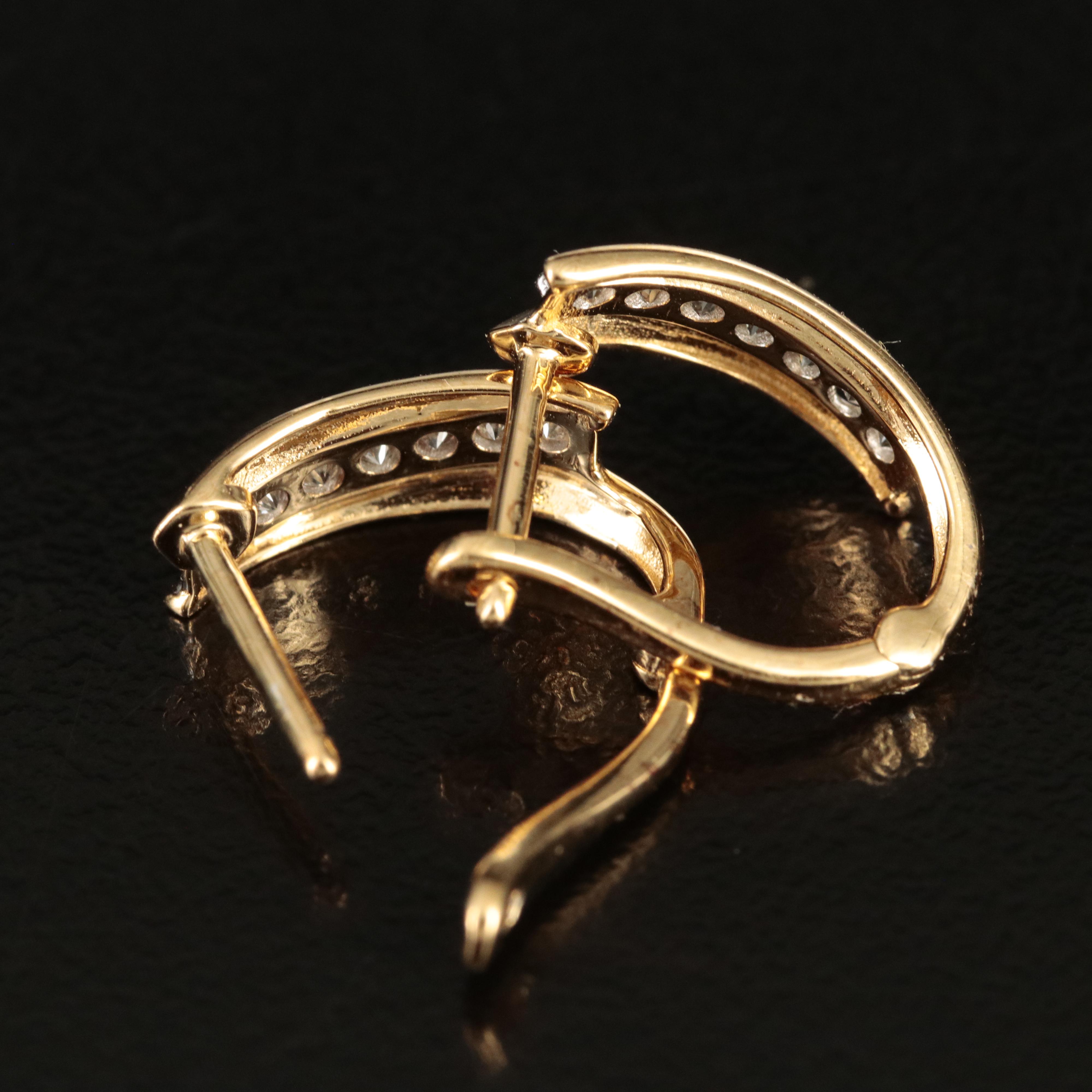 Sterling Diamond J Hoop Earrings EBTH