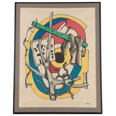 Fernand Leger Abstract Surreal Lithograph "Composition"