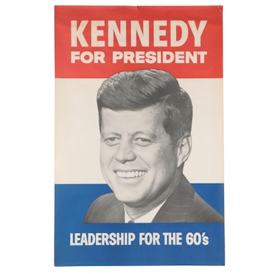 John F. Kennedy Presidential Campaign Poster, 1960s