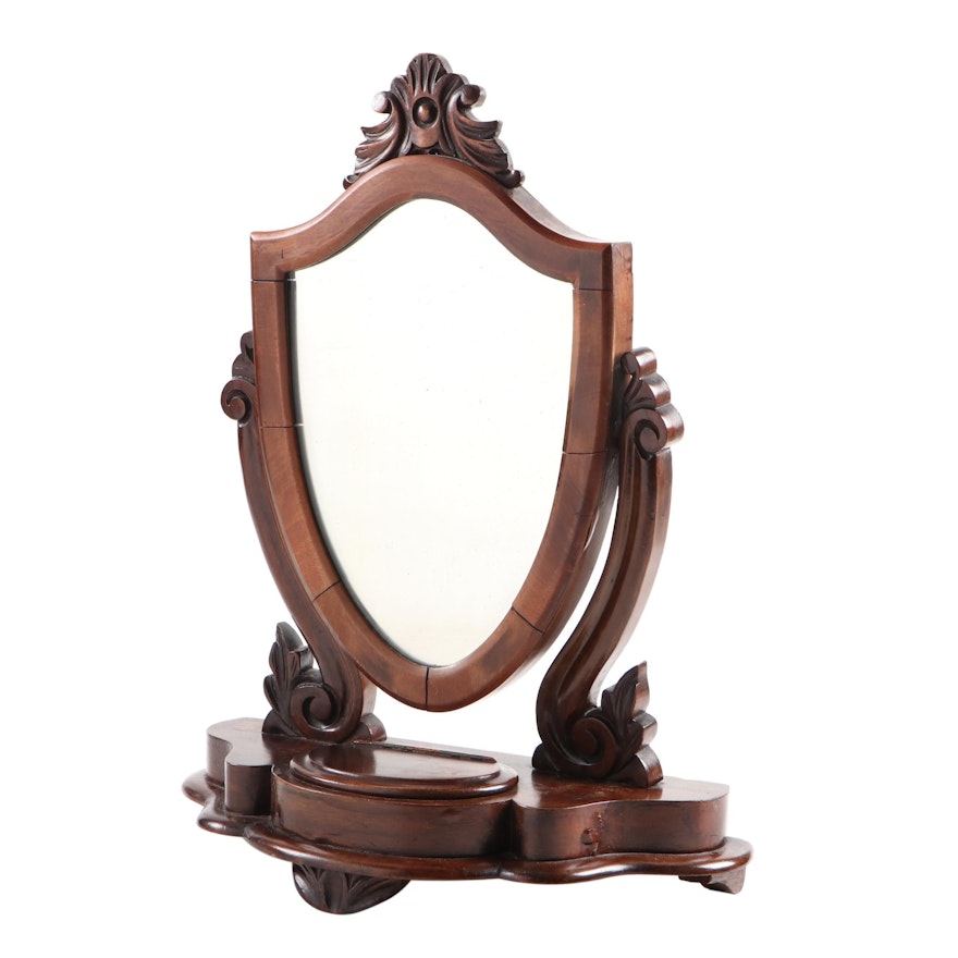 Victorian Style Freestanding Wood Vanity Mirror