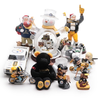 Bradford Exchange Pittsburgh Steelers Crystal Snowman and Other Figurines