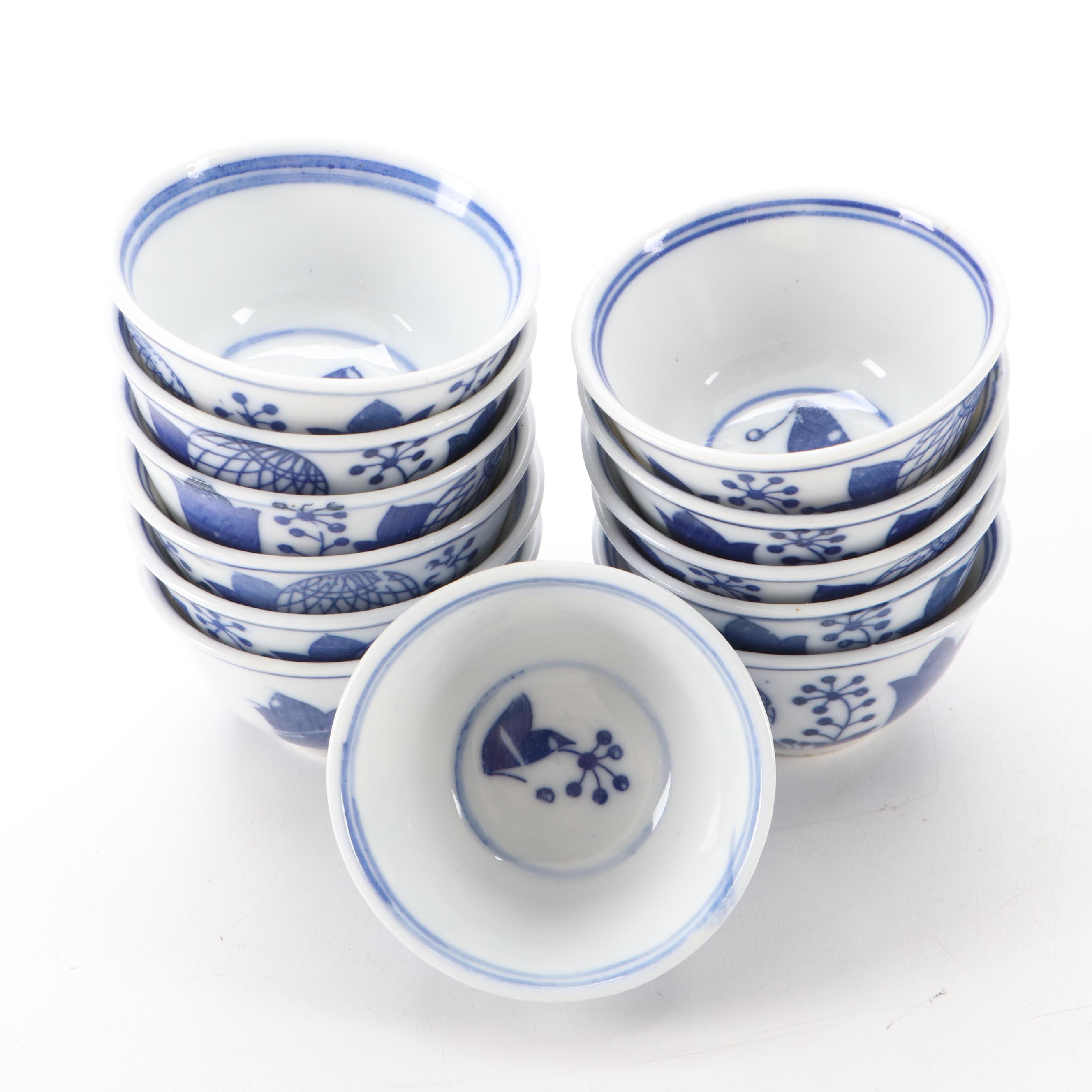 Chinese Koi Fish Motif Porcelain Soup Bowls and More Dinnerware EBTH