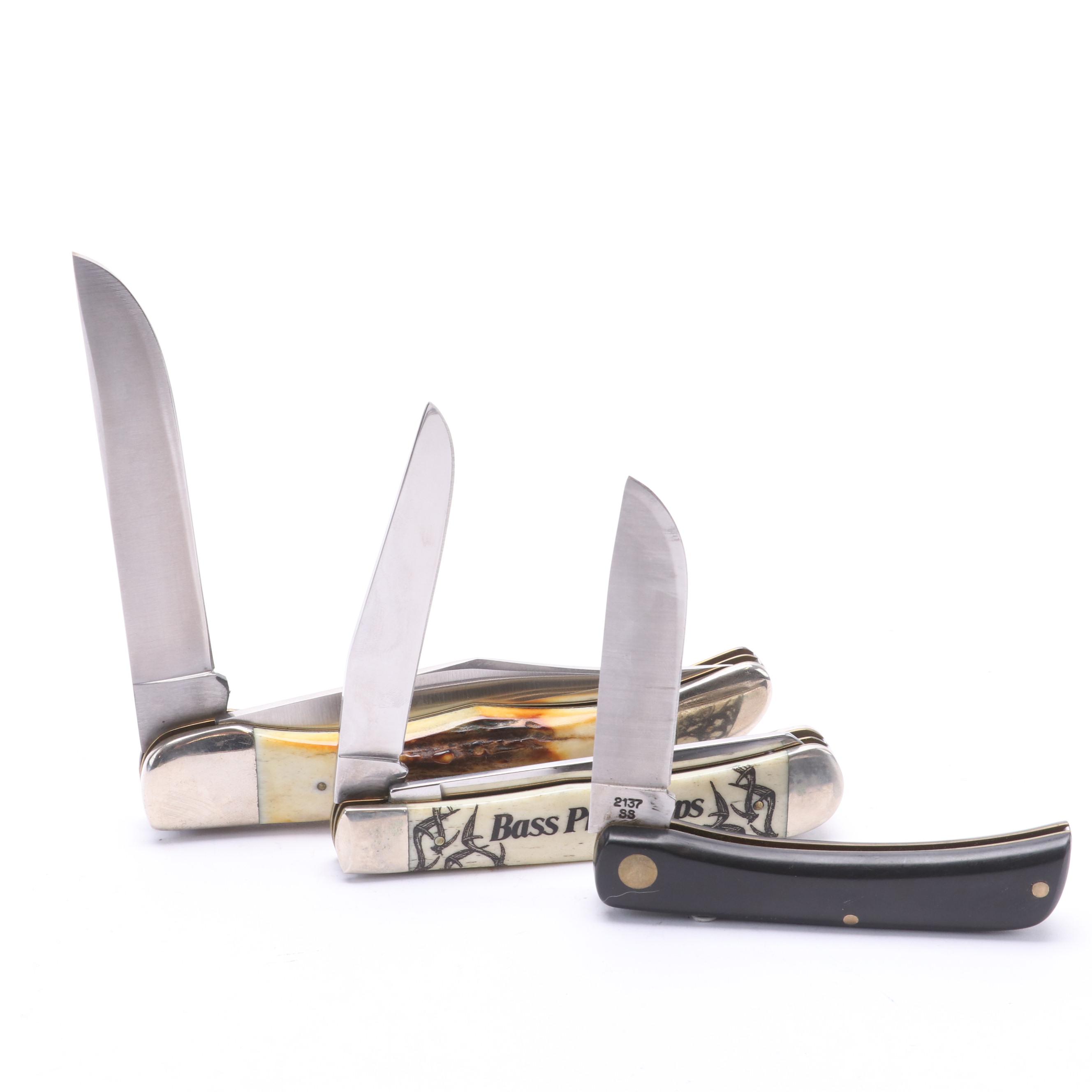 Collection of Ten Case® Folding Knives Including Blue Scroll Hunter EBTH