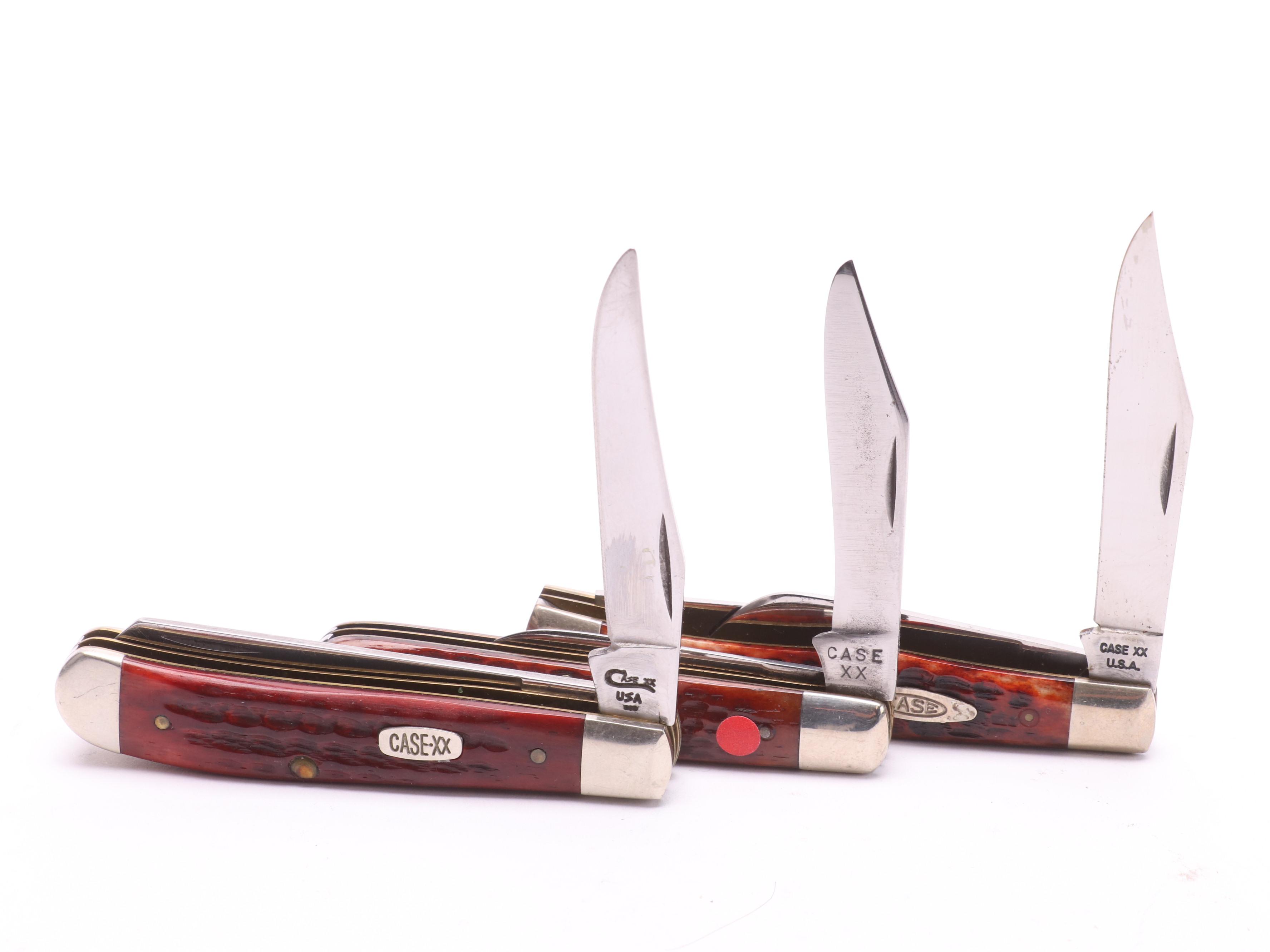 Collection of 10 Case® Folding Knives Including Case XX 6202 1/2 EBTH