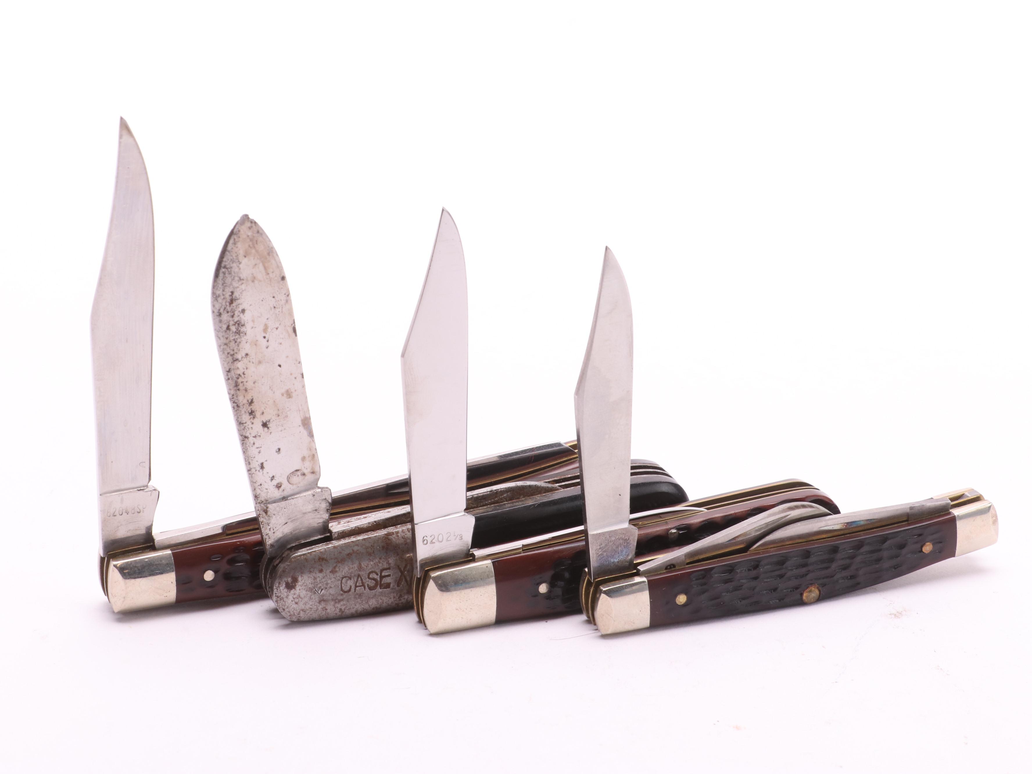 Collection of 10 Case® Folding Knives Including Case XX 6202 1/2 EBTH
