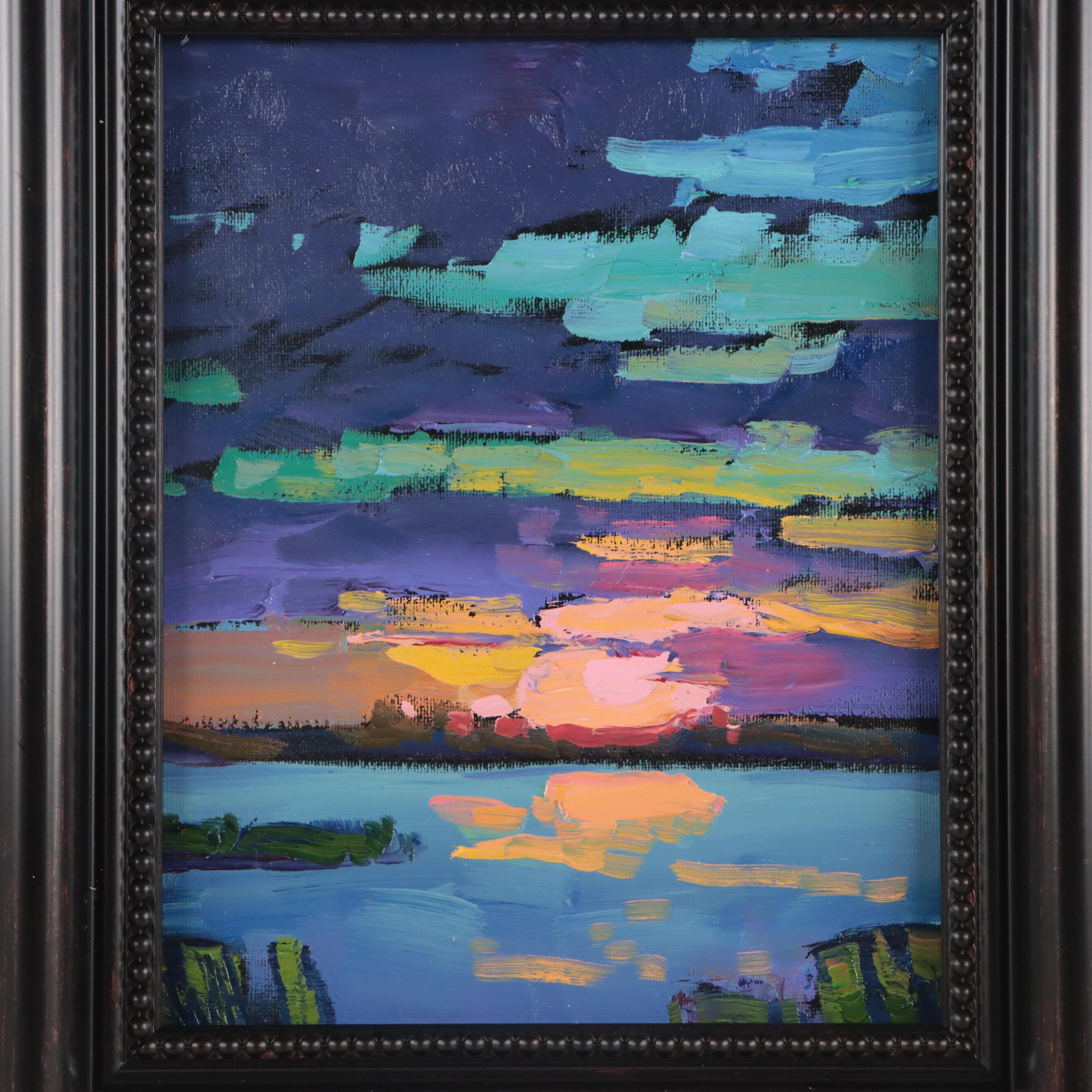 William Hawkins Abstract Landscape Oil Painting, 21st Century EBTH