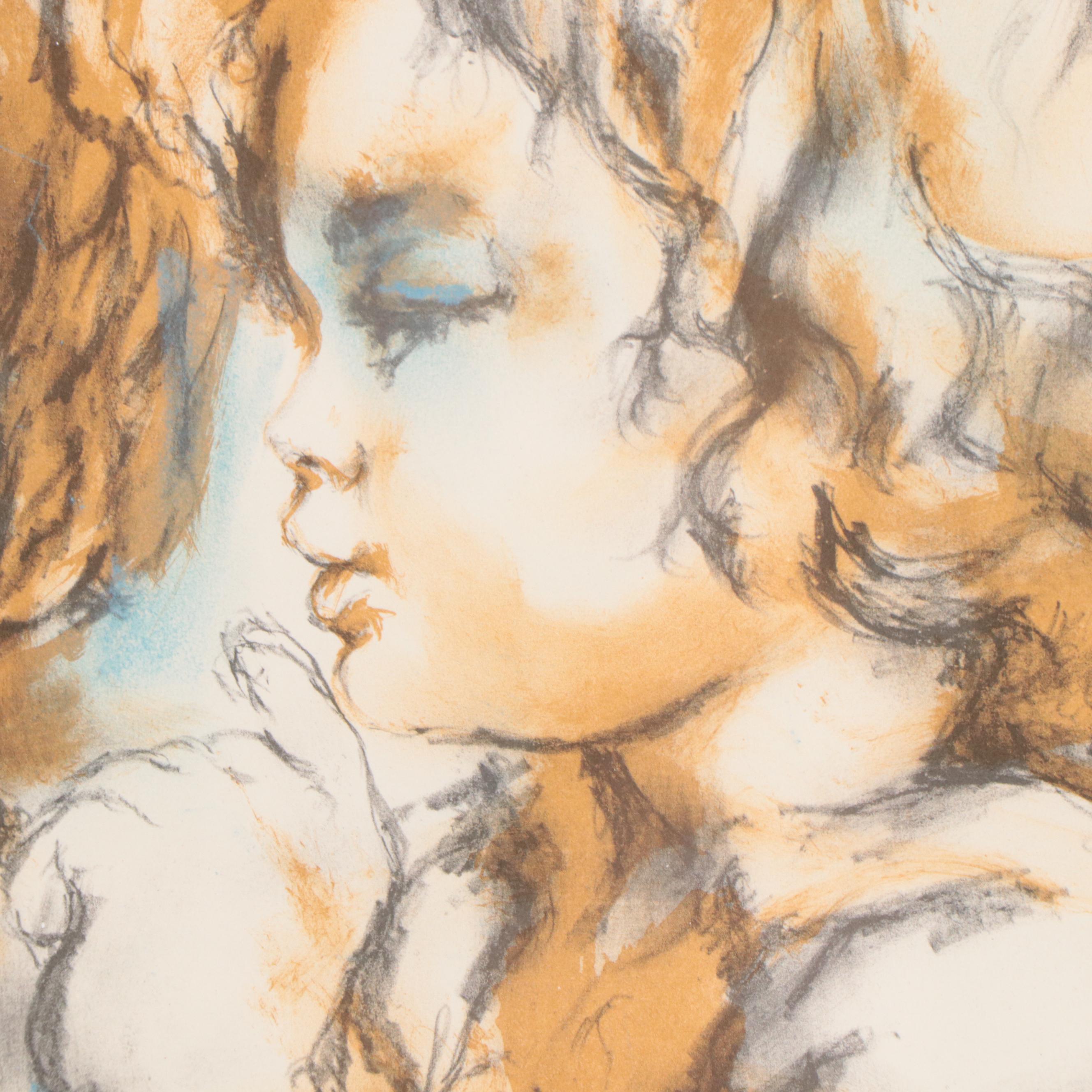 Hyacinthe Kuller Baron Lithograph "The Secret," Circa 1973 EBTH