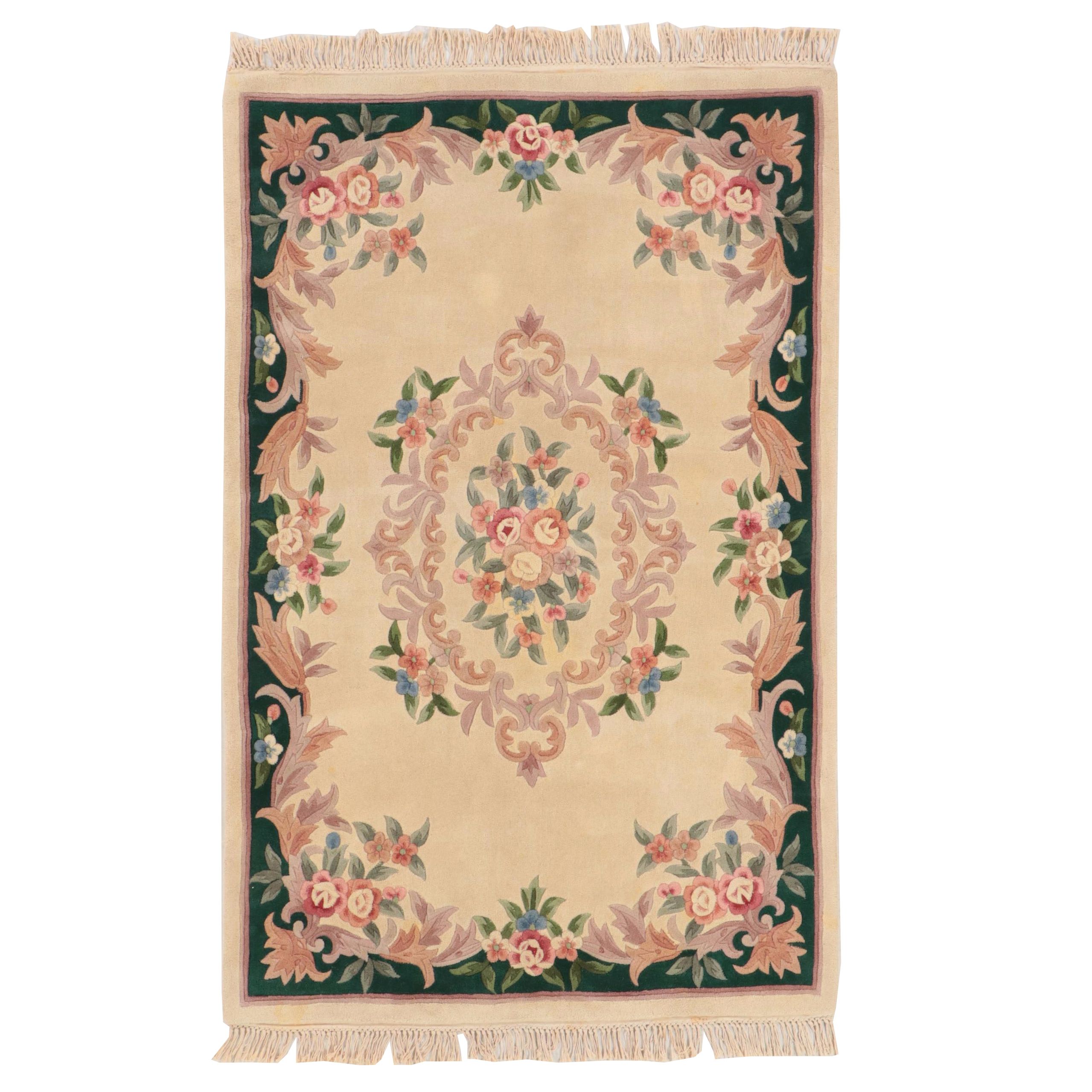 5'4 x 8'11 HandTufted SinoFrench Aubusson Style Carved Area Rug EBTH